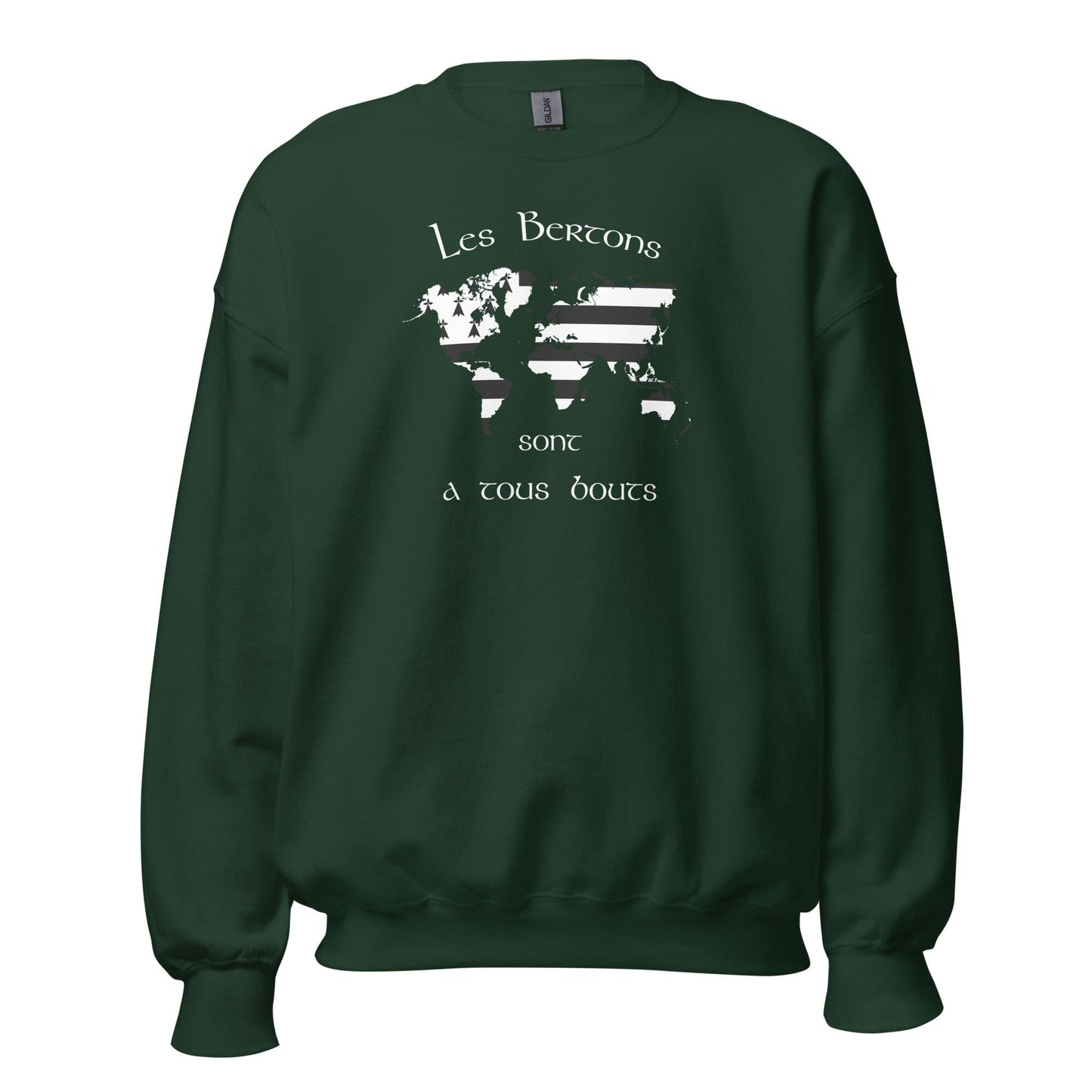 Sweatshirt Unisexe à Col Rond les Bertons sont a tous bouts sweat-shirt Bevet Breizh Vert Forêt S