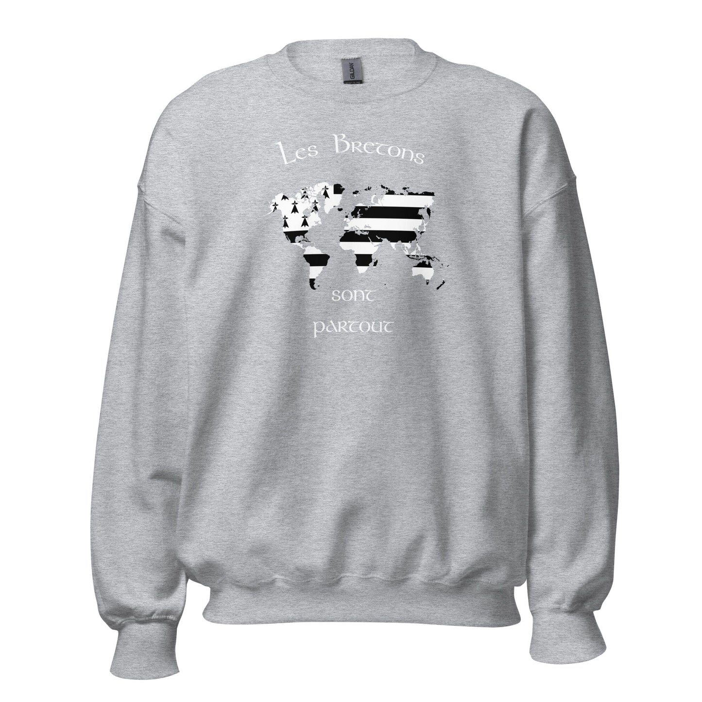 Sweatshirt Unisexe à Col Rond les Bretons sont partout sweat-shirt Bevet Breizh Gris Sport 4XL