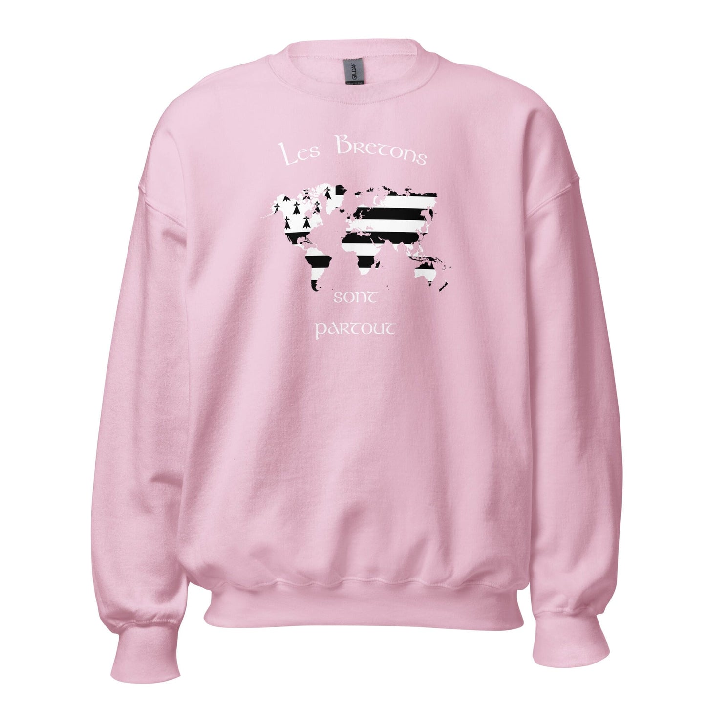 Sweatshirt Unisexe à Col Rond les Bretons sont partout sweat-shirt Bevet Breizh Rose Clair S