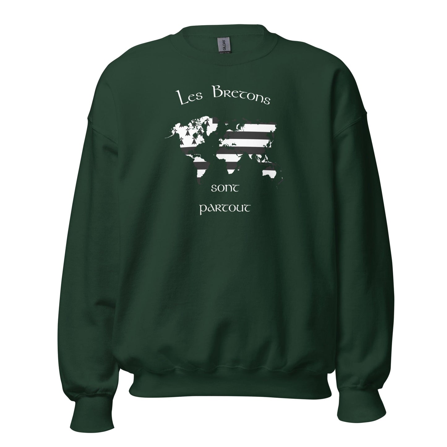Sweatshirt Unisexe à Col Rond les Bretons sont partout sweat-shirt Bevet Breizh Vert Forêt S