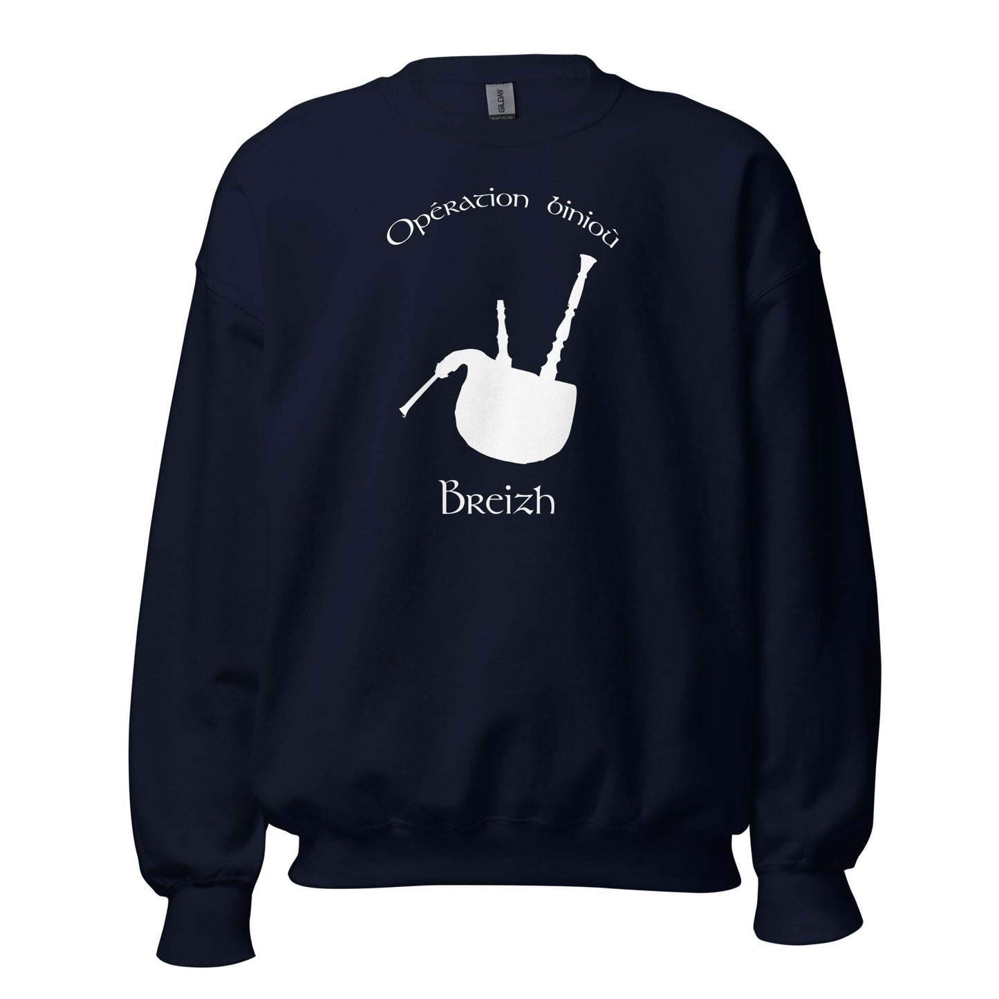Sweatshirt Unisexe à Col Rond opération binioù sweatshirt Bevet Breizh Bleu Marine S