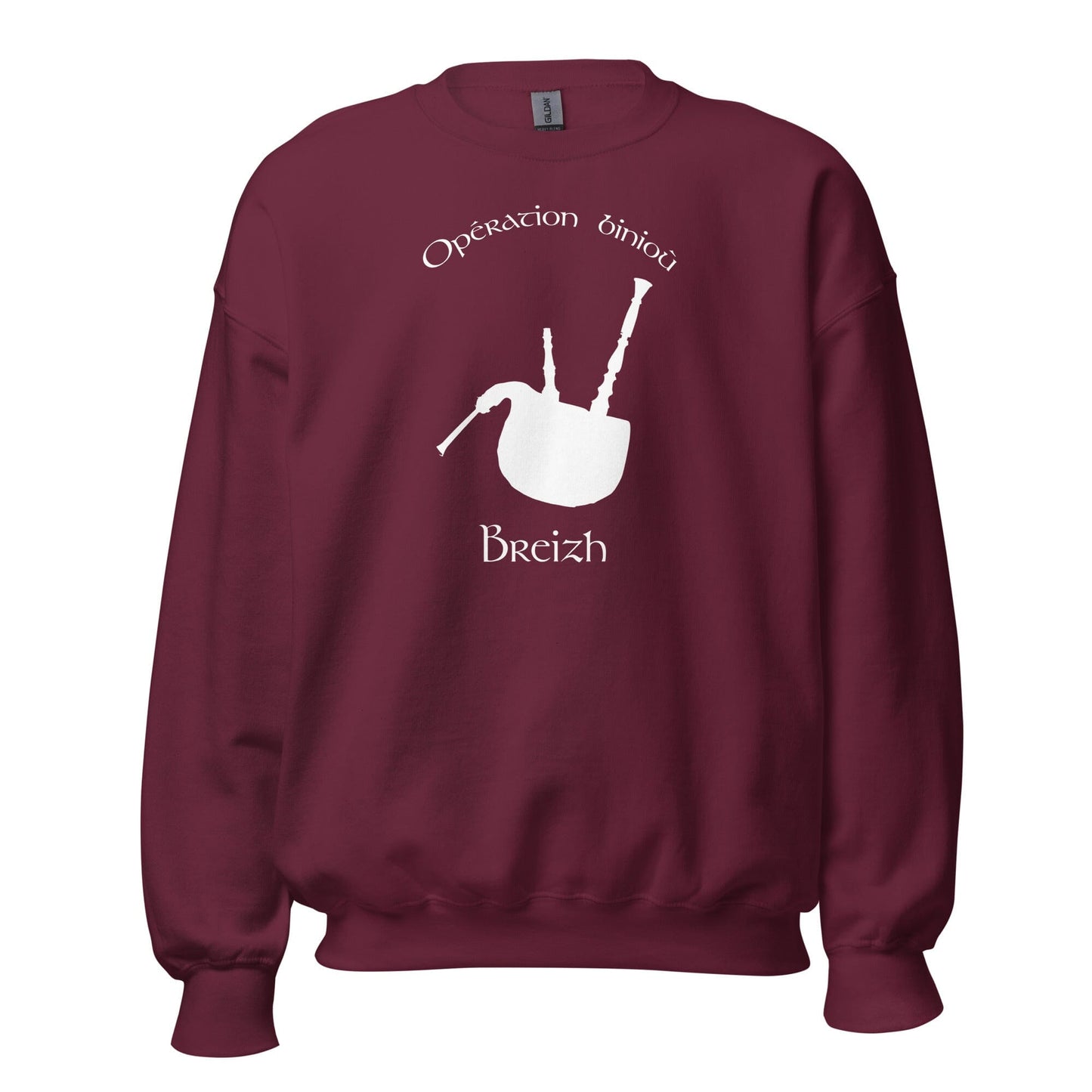 Sweatshirt Unisexe à Col Rond opération binioù sweatshirt Bevet Breizh Bordeaux S