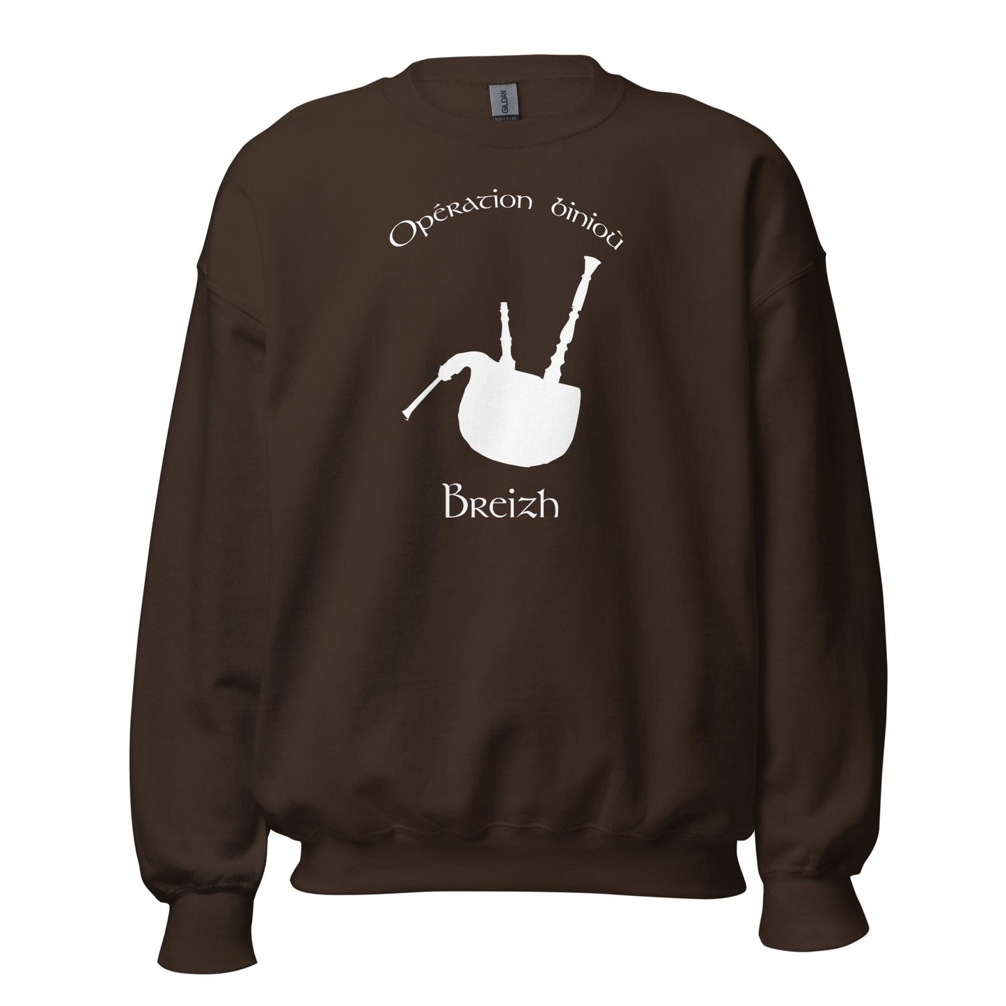 Sweatshirt Unisexe à Col Rond opération binioù sweatshirt Bevet Breizh Chocolat Noir S