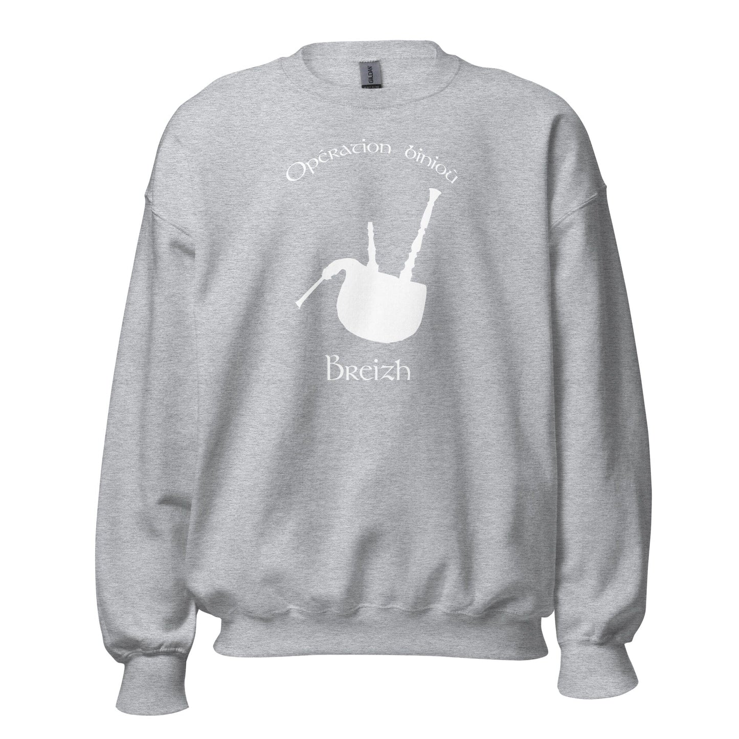 Sweatshirt Unisexe à Col Rond opération binioù sweatshirt Bevet Breizh Gris Sport 4XL