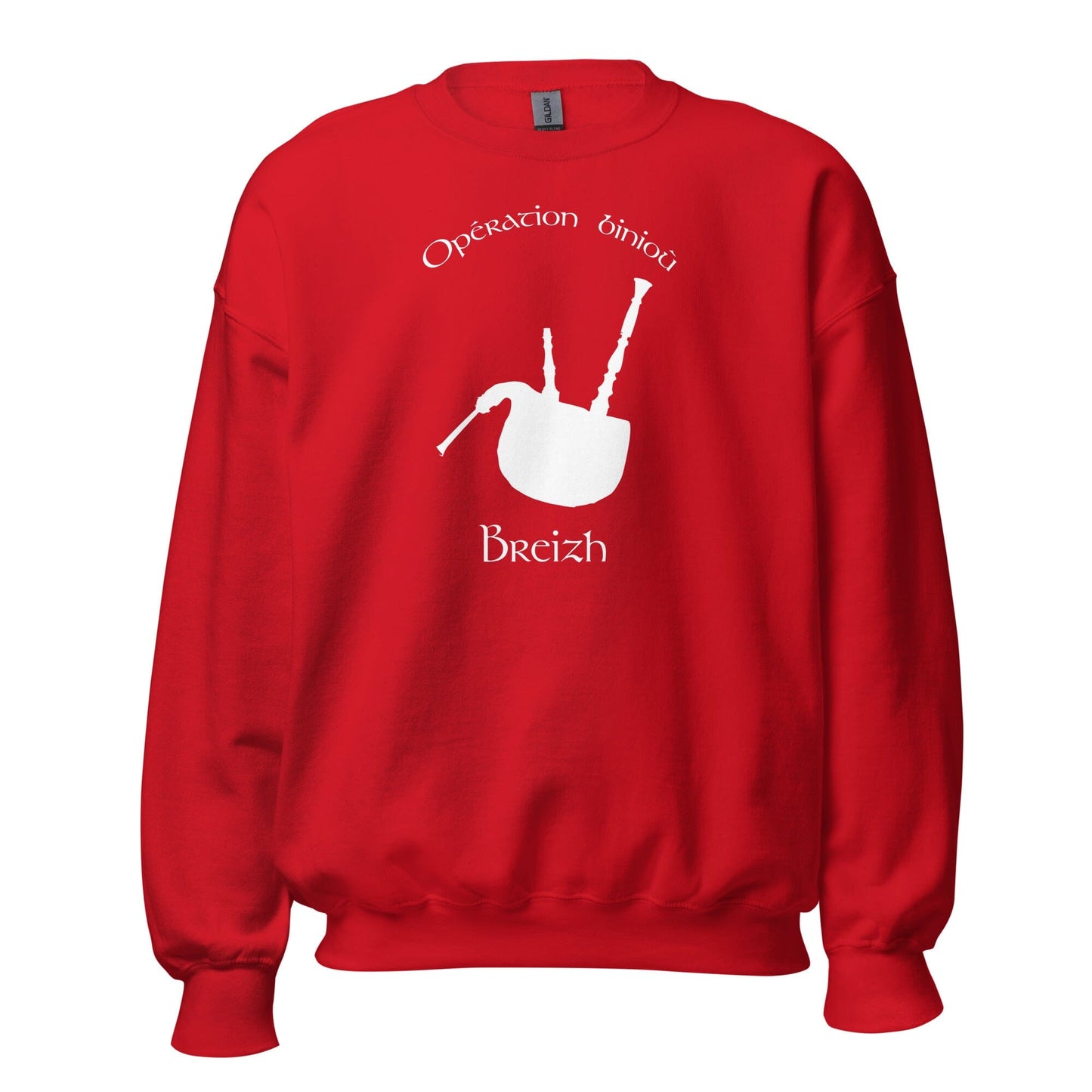 Sweatshirt Unisexe à Col Rond opération binioù sweatshirt Bevet Breizh Rouge S