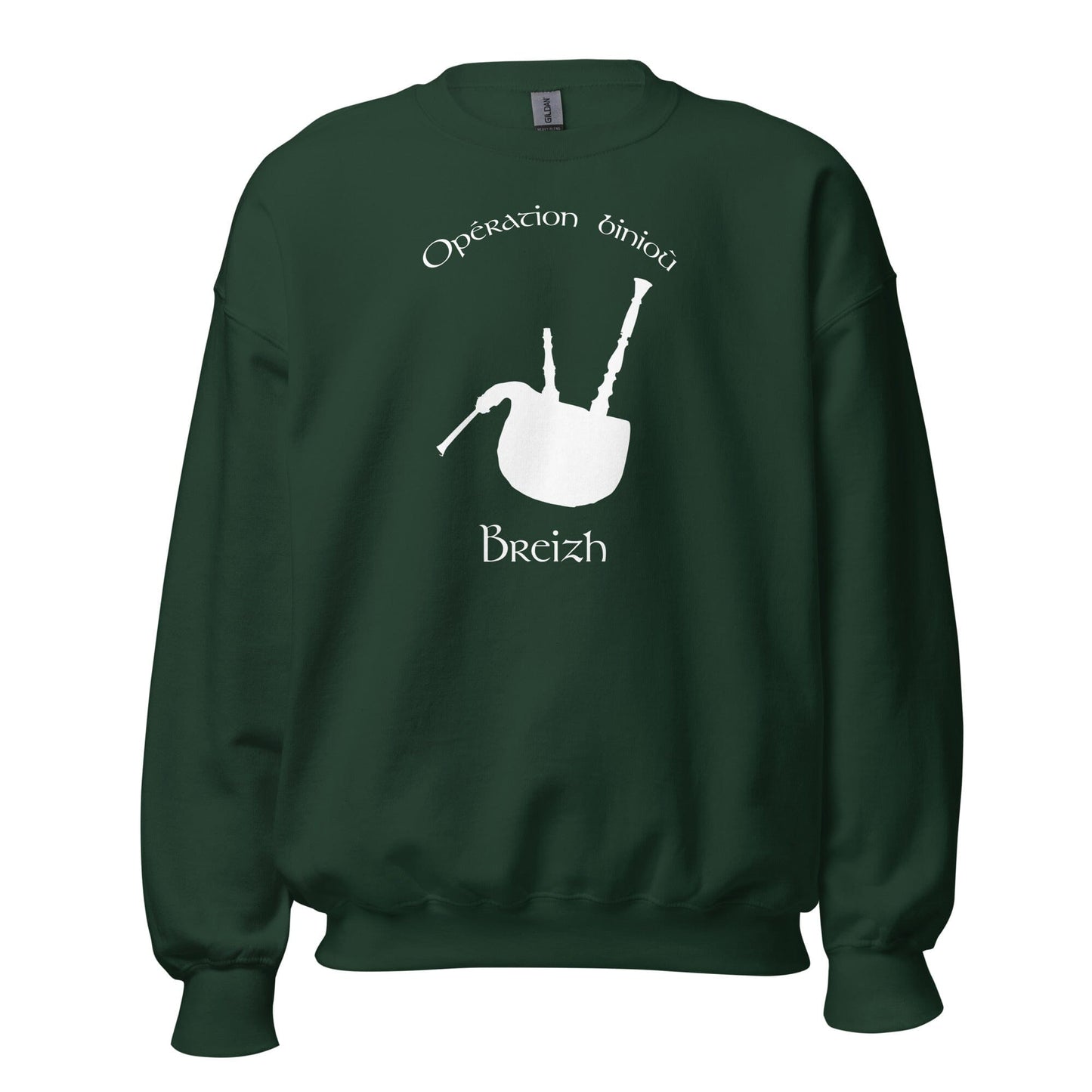 Sweatshirt Unisexe à Col Rond opération binioù sweatshirt Bevet Breizh Vert Forêt S