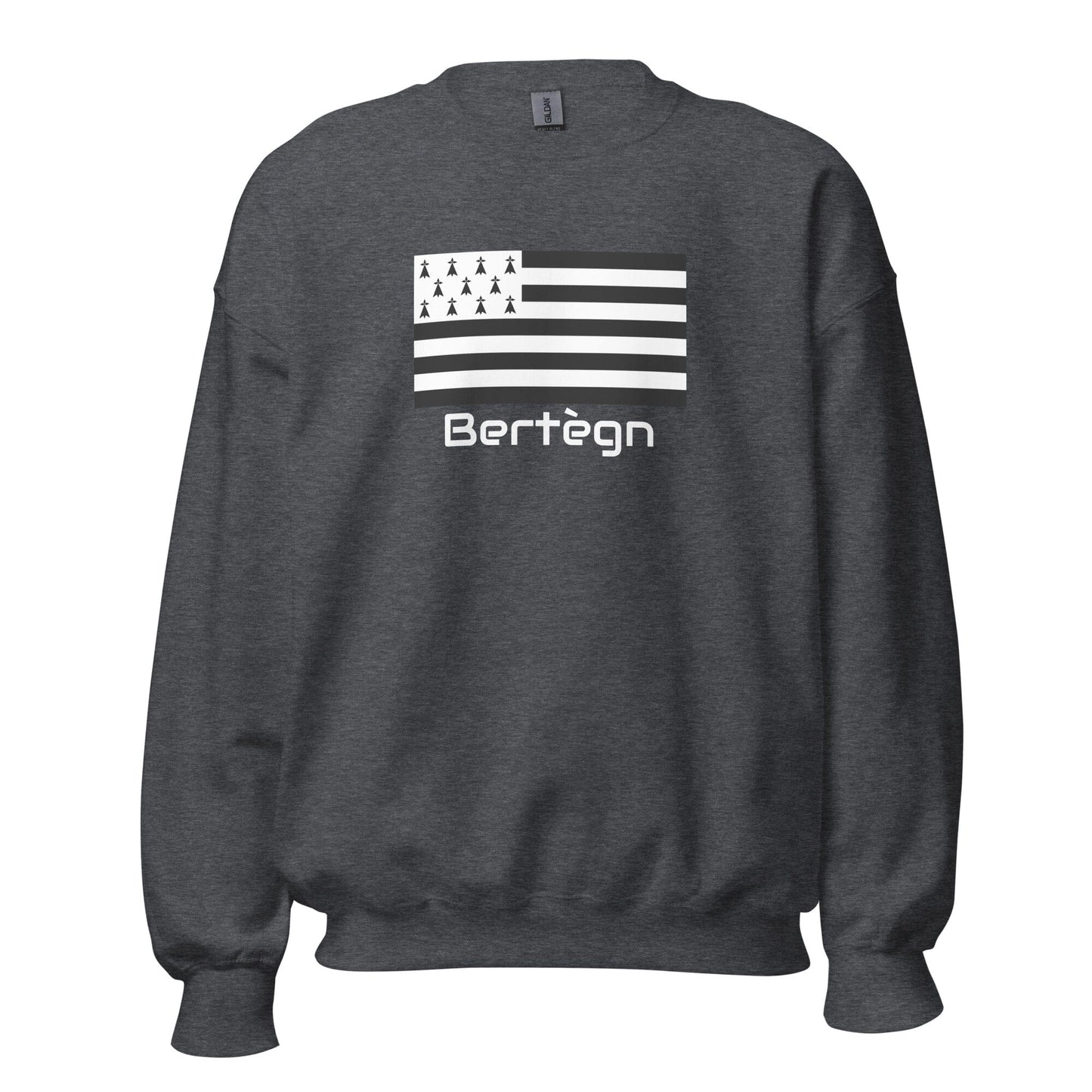 Sweatshirt unisexe Gwenn Ha Du Bertègn sweat-shirt Bevet Breizh Gris Foncé Chiné S
