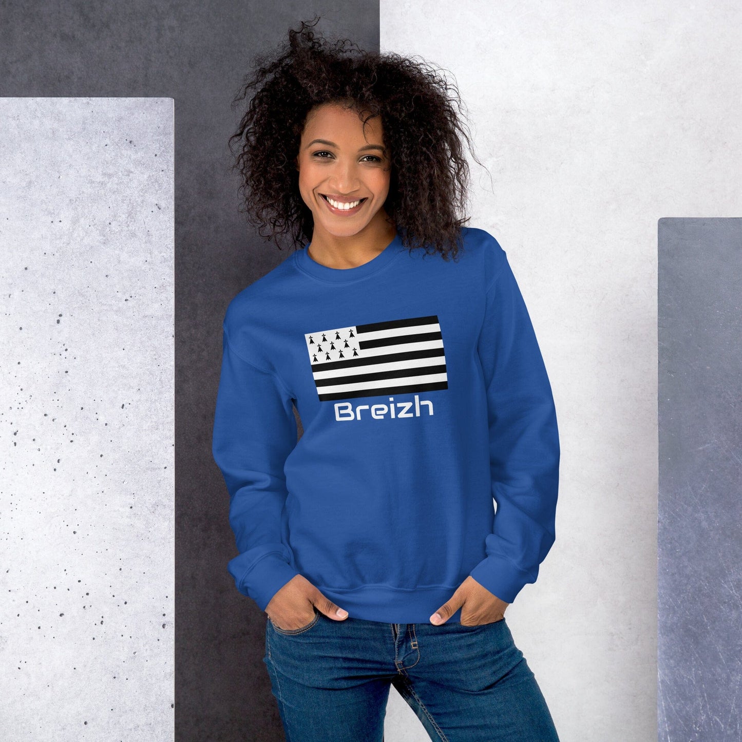 Sweatshirt unisexe Gwenn Ha Du Breizh sweat-shirt Bevet Breizh Bleu Roi S