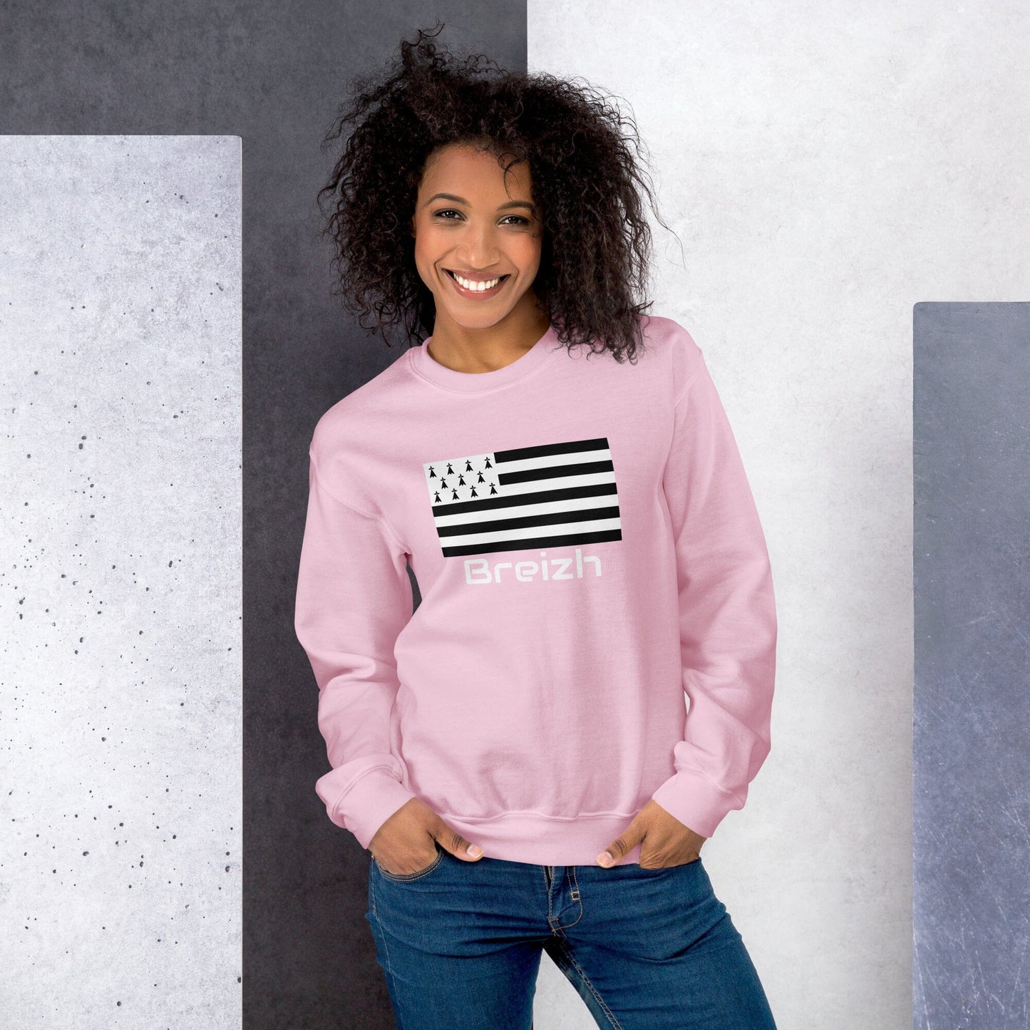Sweatshirt unisexe Gwenn Ha Du Breizh sweat-shirt Bevet Breizh Rose Clair S