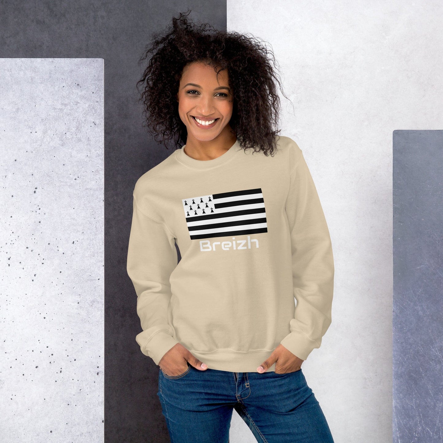 Sweatshirt unisexe Gwenn Ha Du Breizh sweat-shirt Bevet Breizh Sable S
