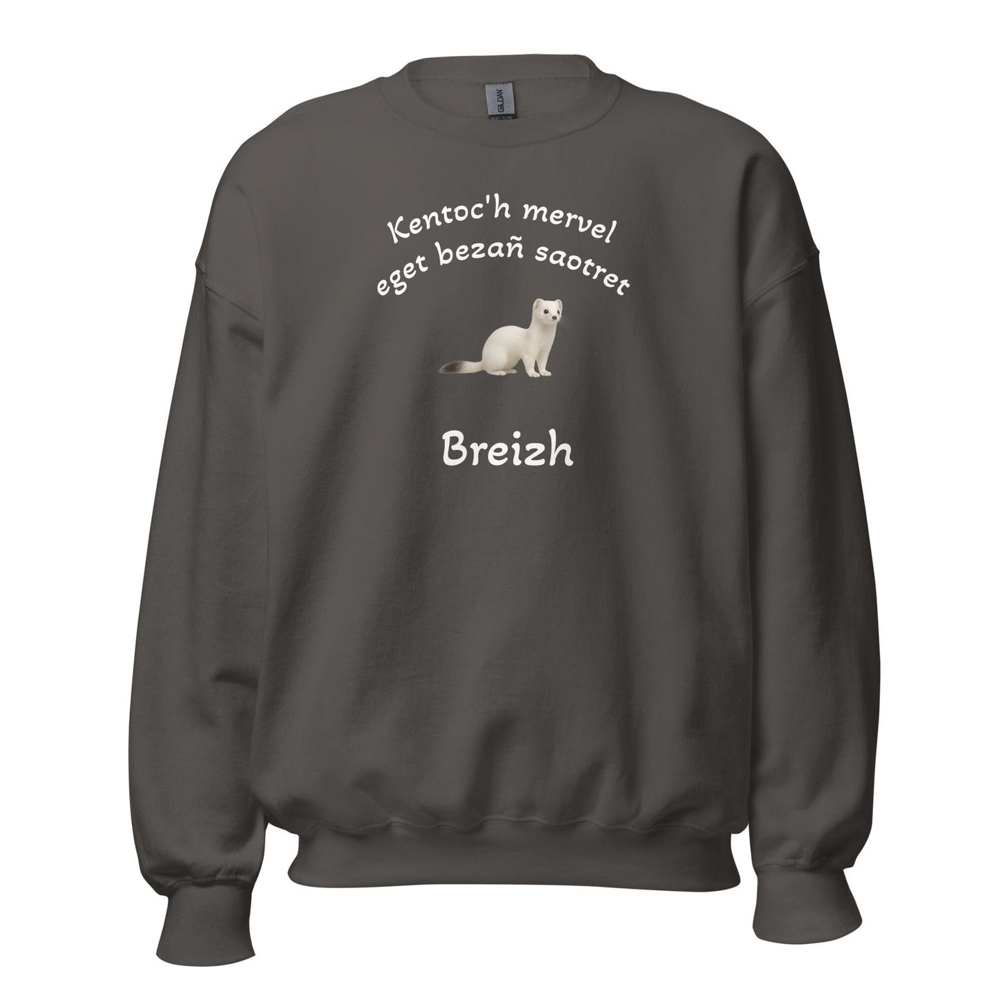 Sweatshirt unisexe Kentoc'h mervel eget bezañ saotret sweat-shirt Bevet Breizh Anthracite S