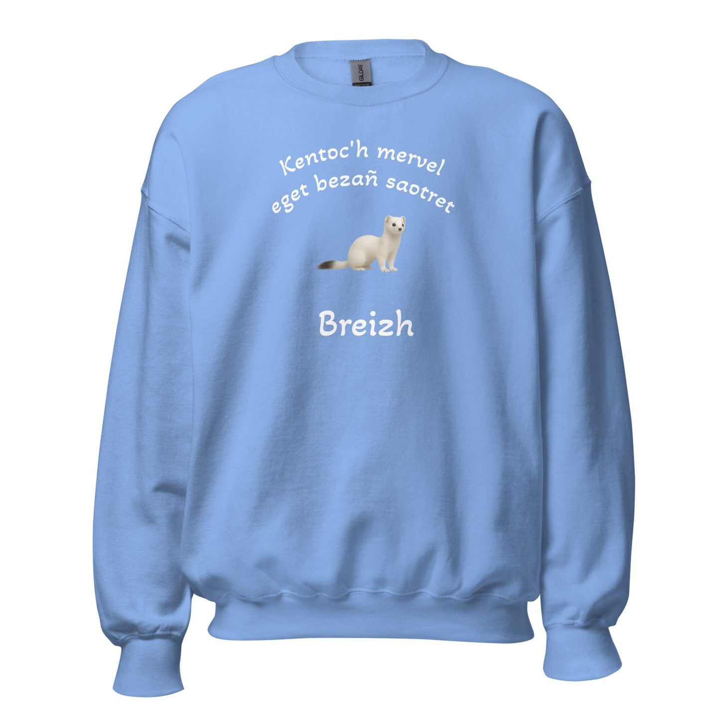 Sweatshirt unisexe Kentoc'h mervel eget bezañ saotret sweat-shirt Bevet Breizh Bleu S
