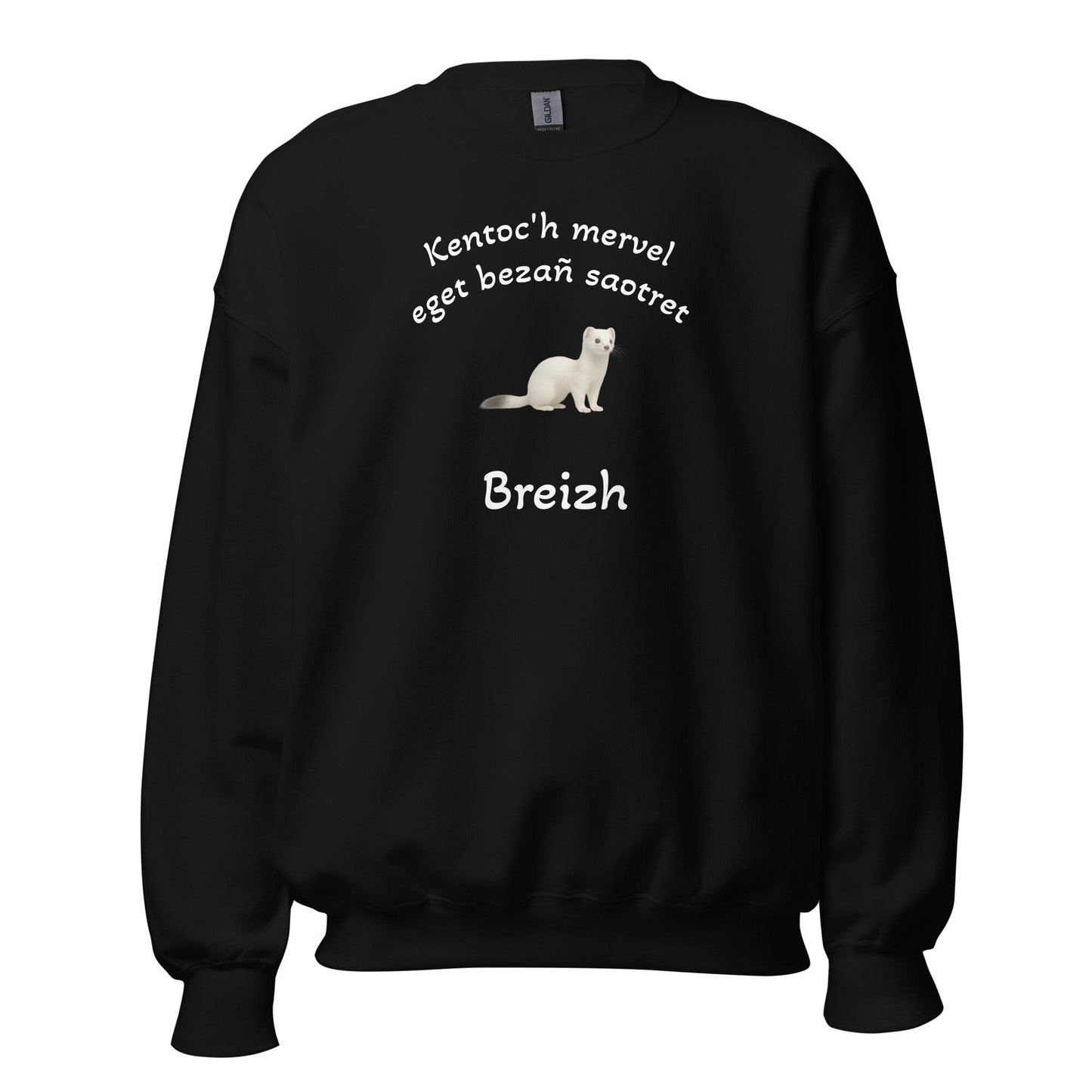 Sweatshirt unisexe Kentoc'h mervel eget bezañ saotret sweat-shirt Bevet Breizh Noir S
