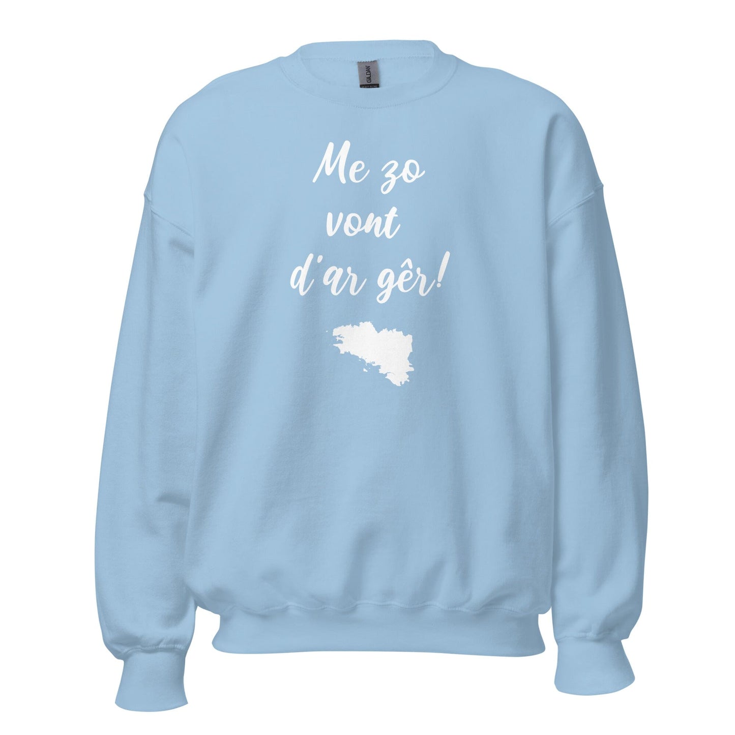 Sweatshirt Unisexe Me zo vont d'ar gêr sweatshirt Bevet Breizh Bleu Clair S