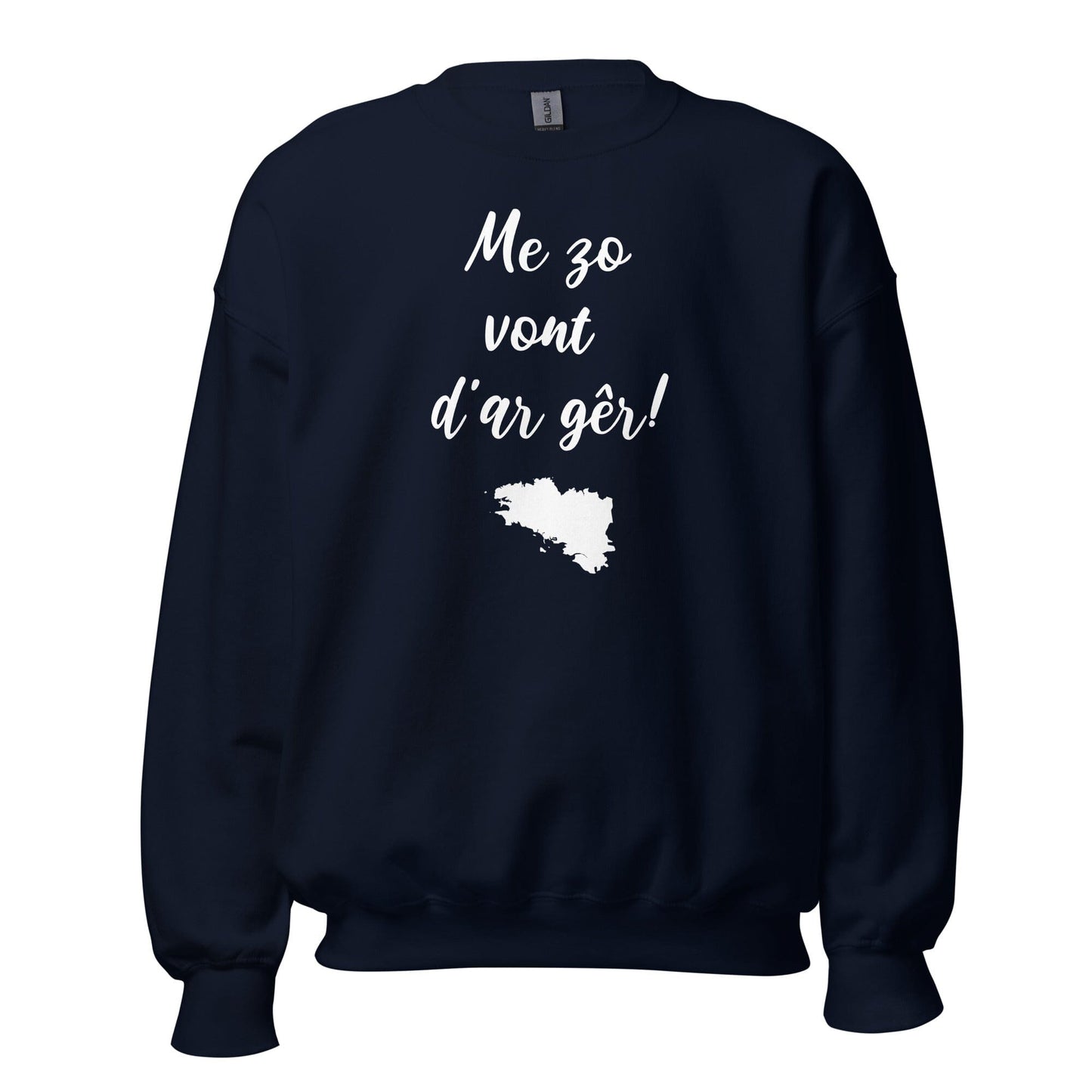 Sweatshirt Unisexe Me zo vont d'ar gêr sweatshirt Bevet Breizh Bleu Marine S