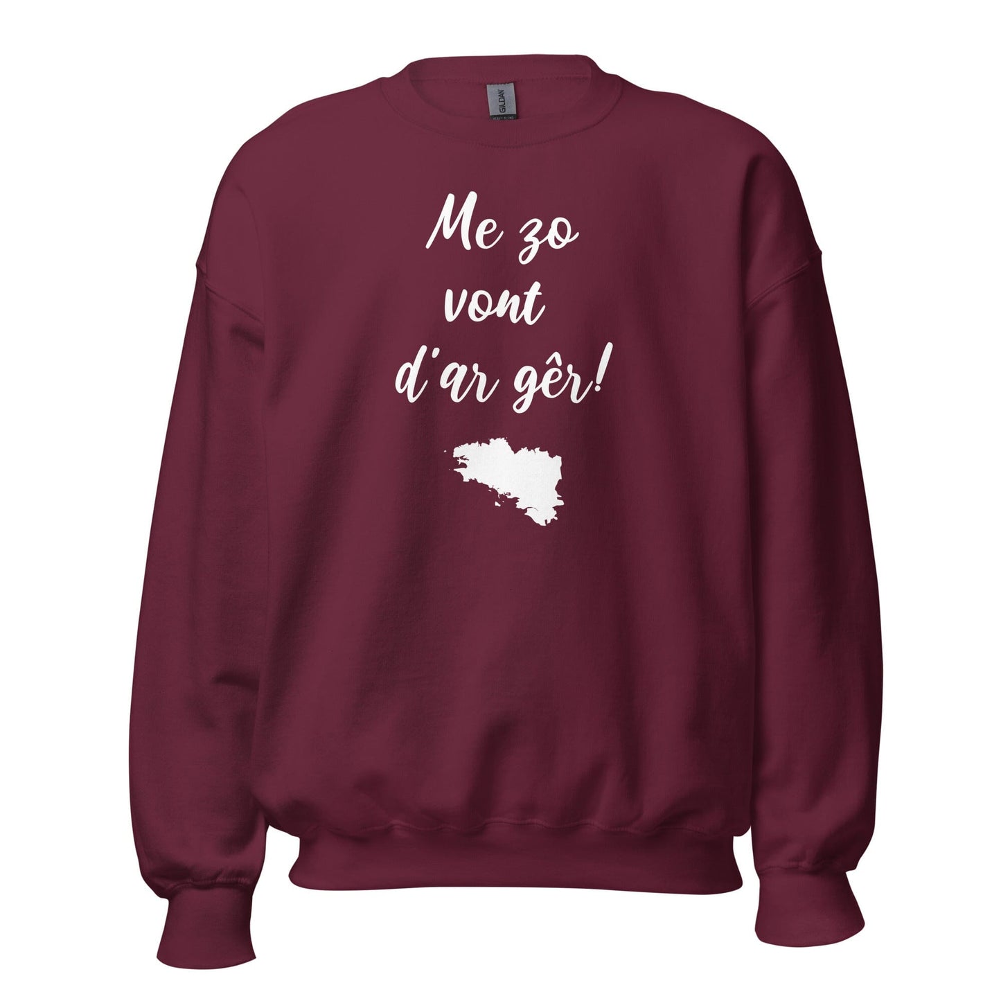 Sweatshirt Unisexe Me zo vont d'ar gêr sweatshirt Bevet Breizh Bordeaux S