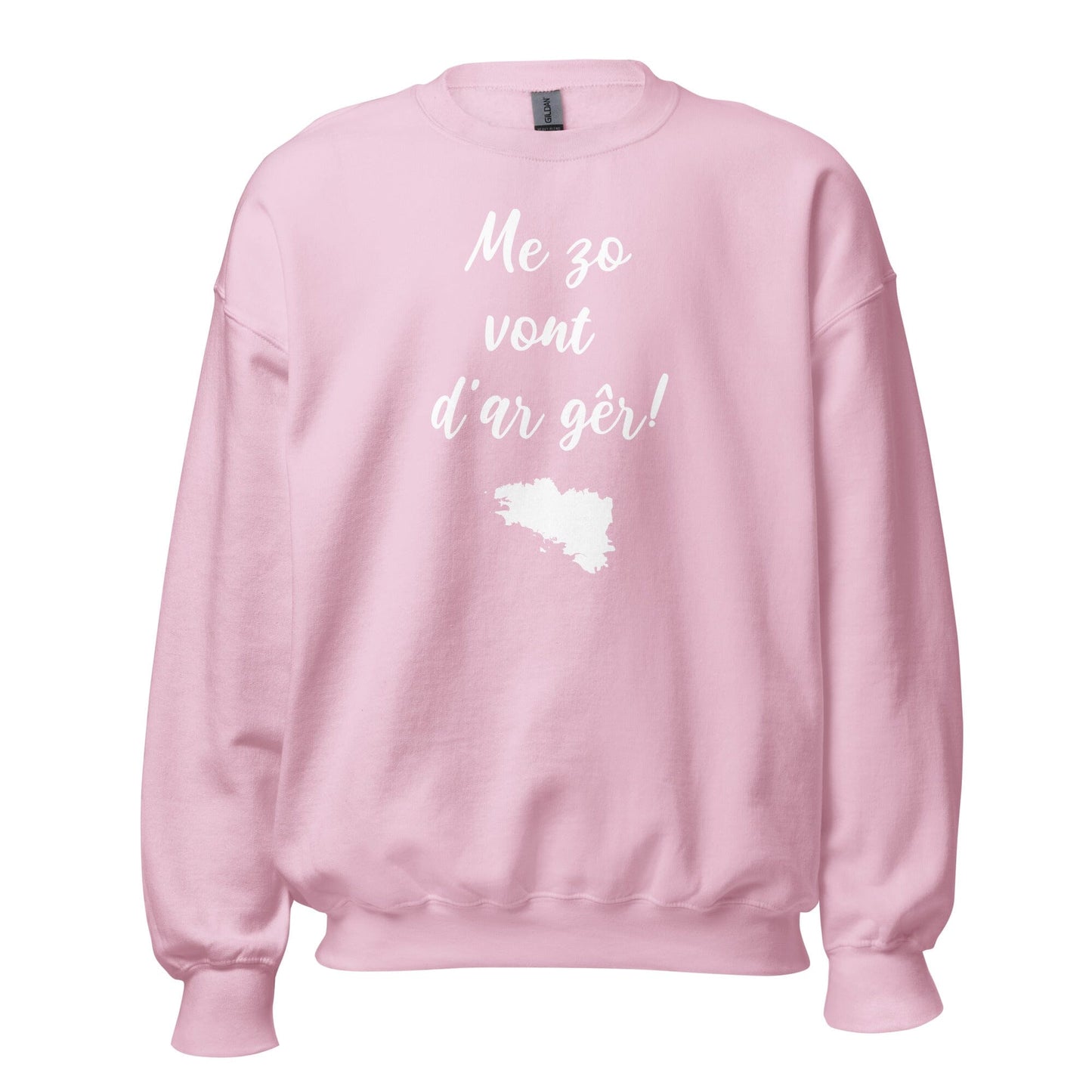 Sweatshirt Unisexe Me zo vont d'ar gêr sweatshirt Bevet Breizh Rose Clair S