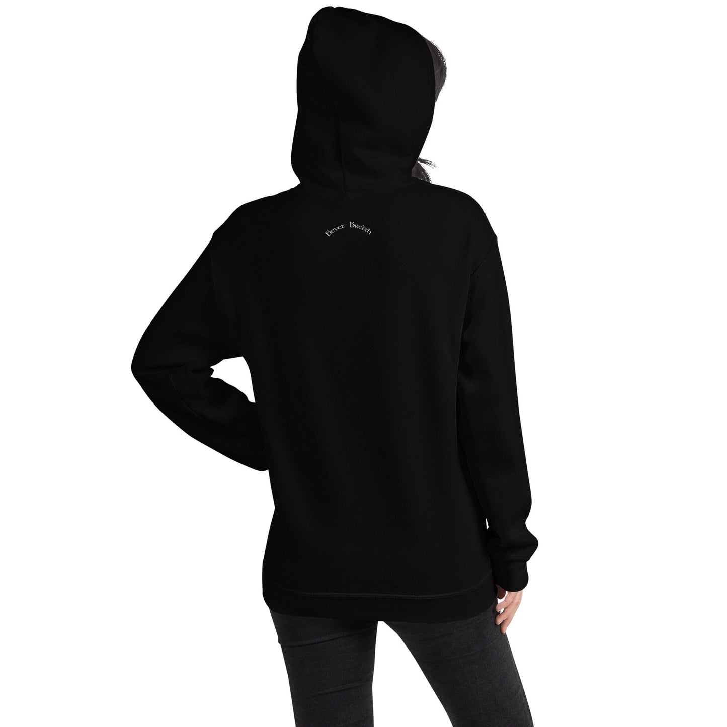 Sweatshirt unisexe noir à capuche Samhain Breizh Bevet Breizh