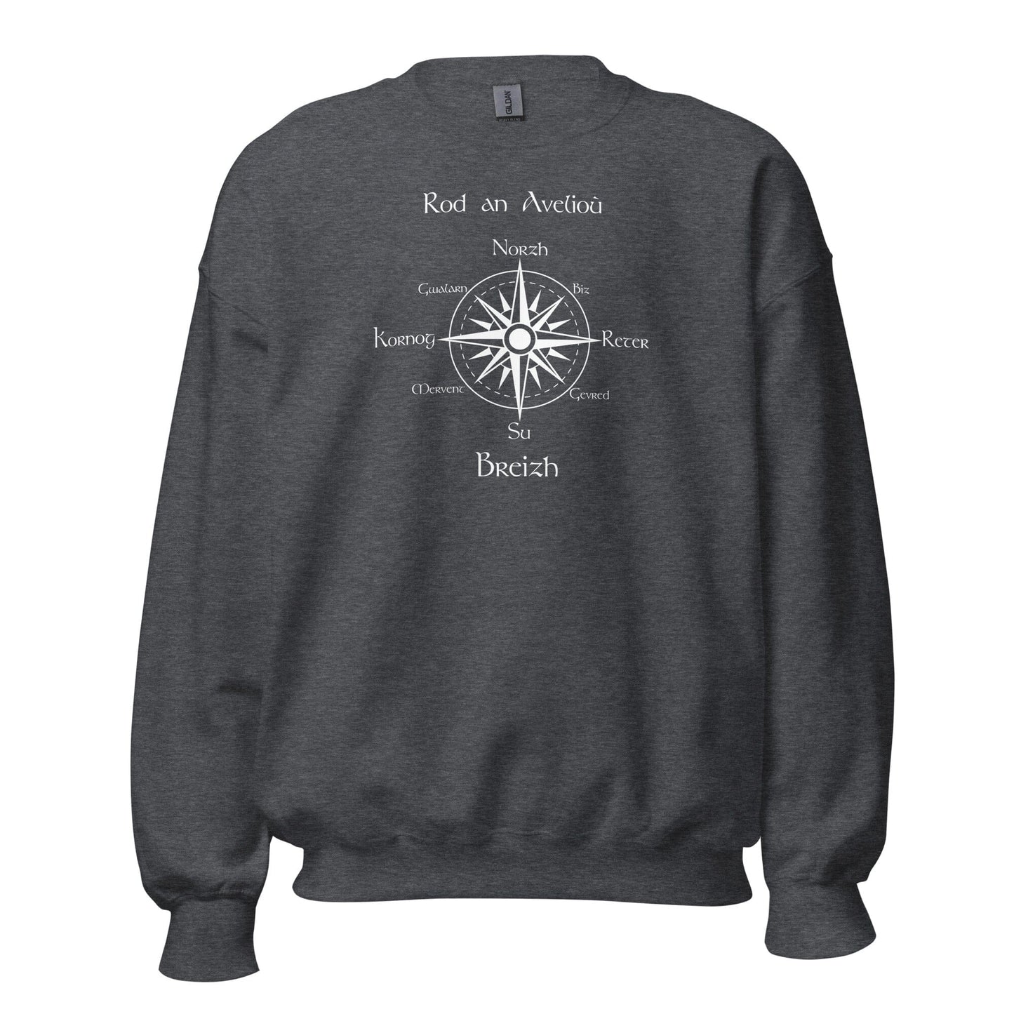 Sweatshirt unisexe rod an avelioù sweat-shirt Bevet Breizh Gris Foncé Chiné 4XL
