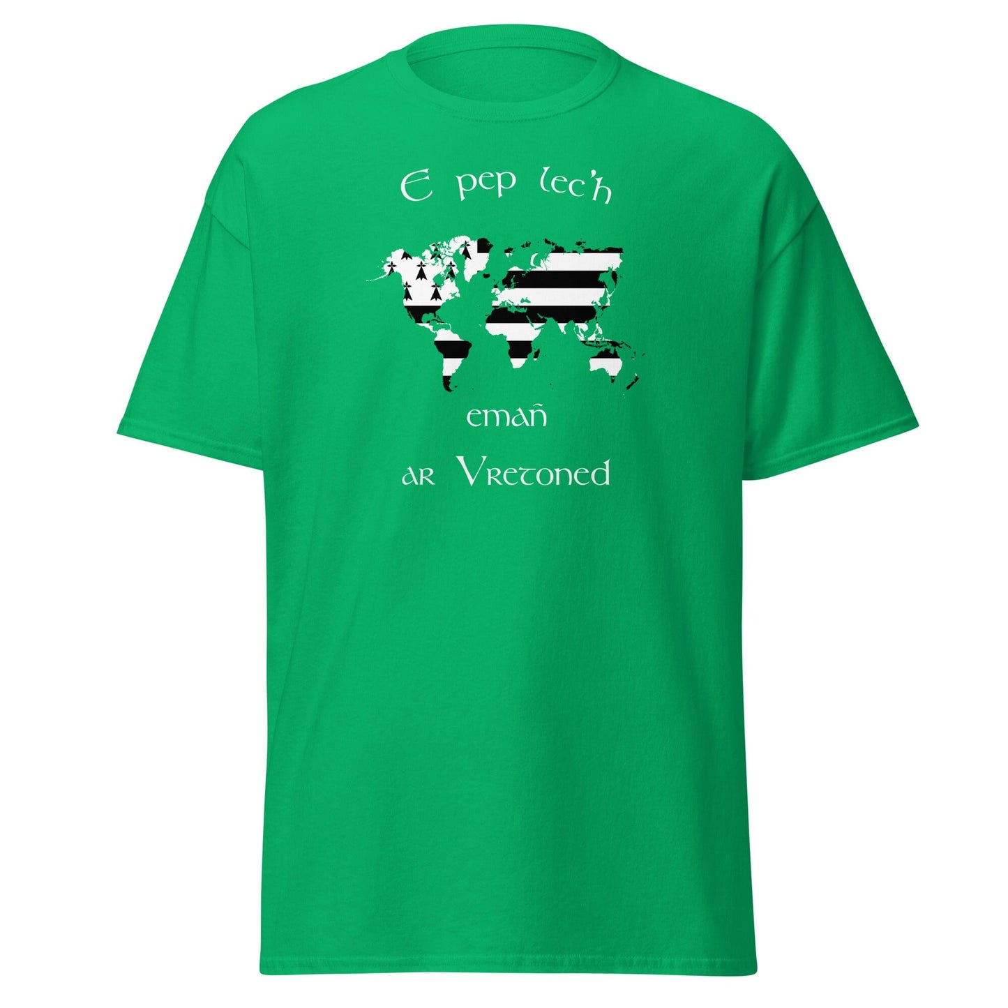 T-shirt breton E pep lec'h emañ ar Vretoned pour homme t-shirt Bevet Breizh Vert menthe S