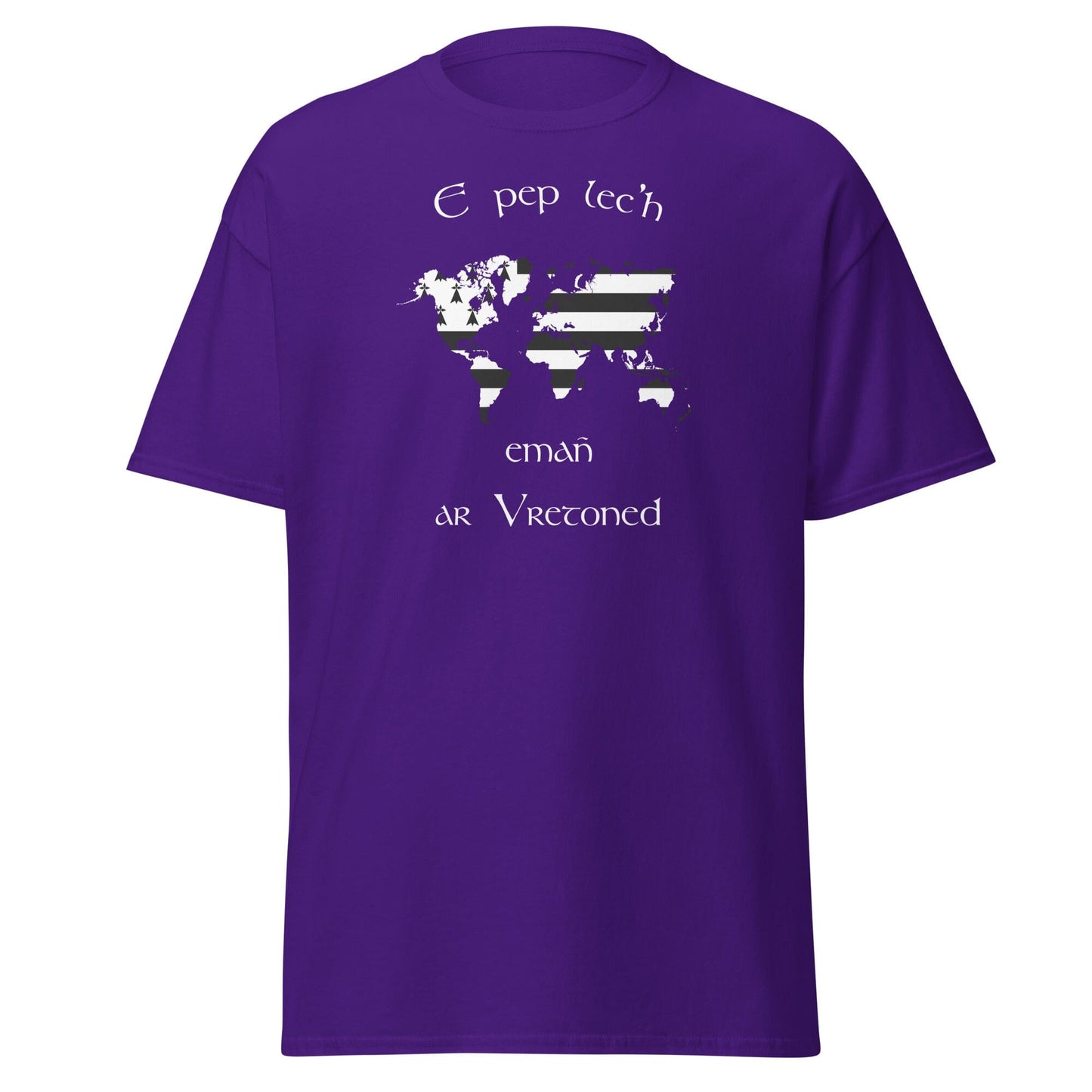 T-shirt breton E pep lec'h emañ ar Vretoned pour homme t-shirt Bevet Breizh Violet S