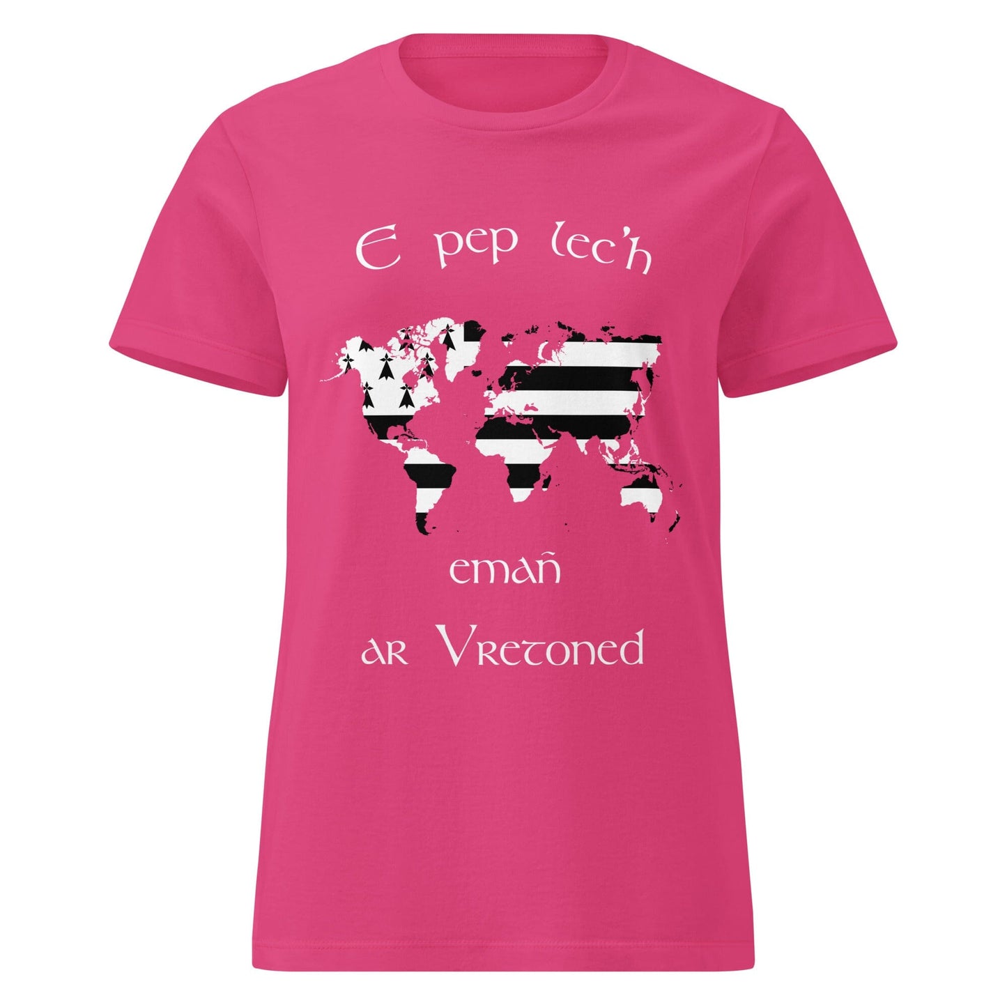 T-shirt breton pour femme E pep lec'h emañ ar Vretoned Bevet Breizh Heliconia S