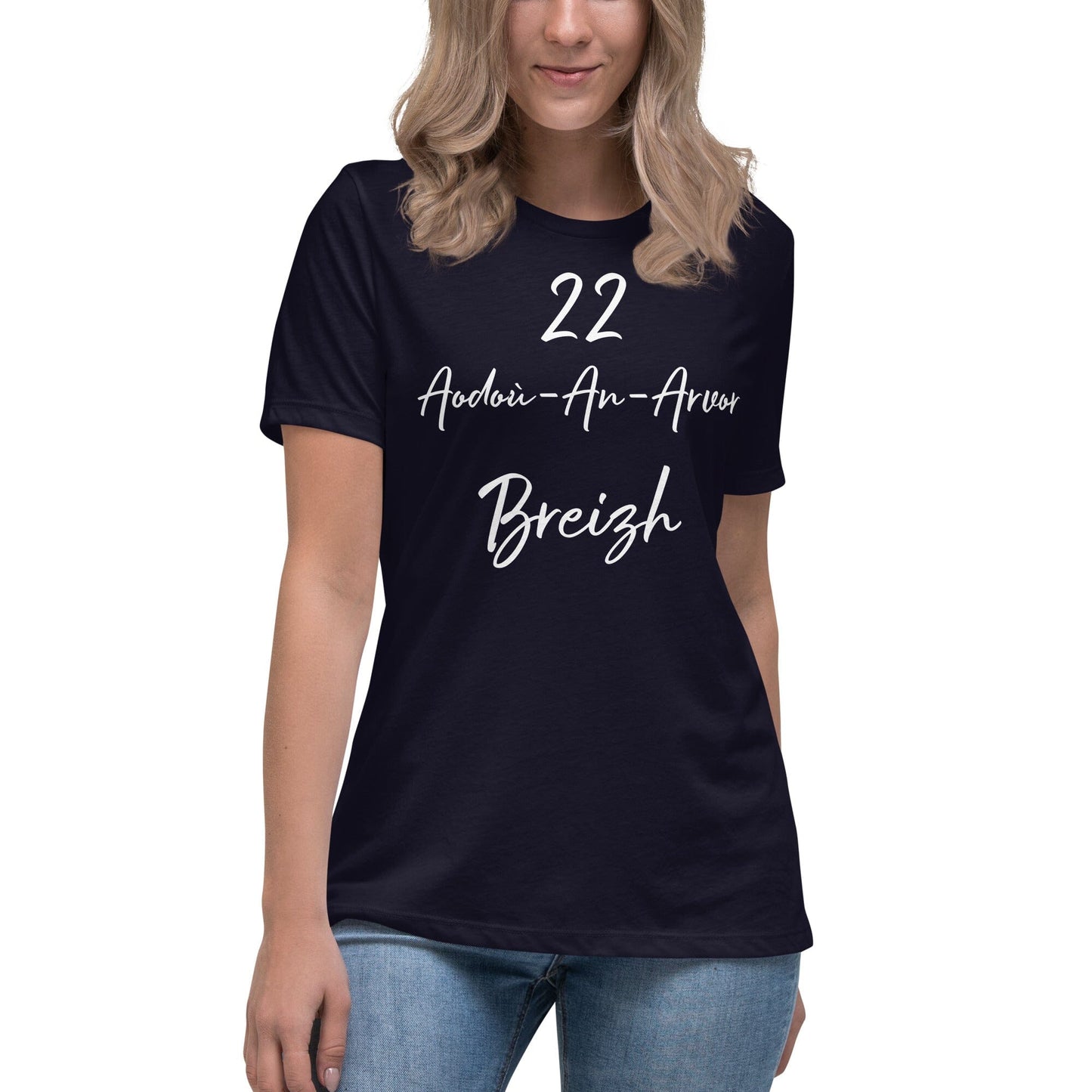 T-shirt femme 22 Aodoù-an-Arvor Breizh t-shirt Bevet Breizh Bleu Marine S