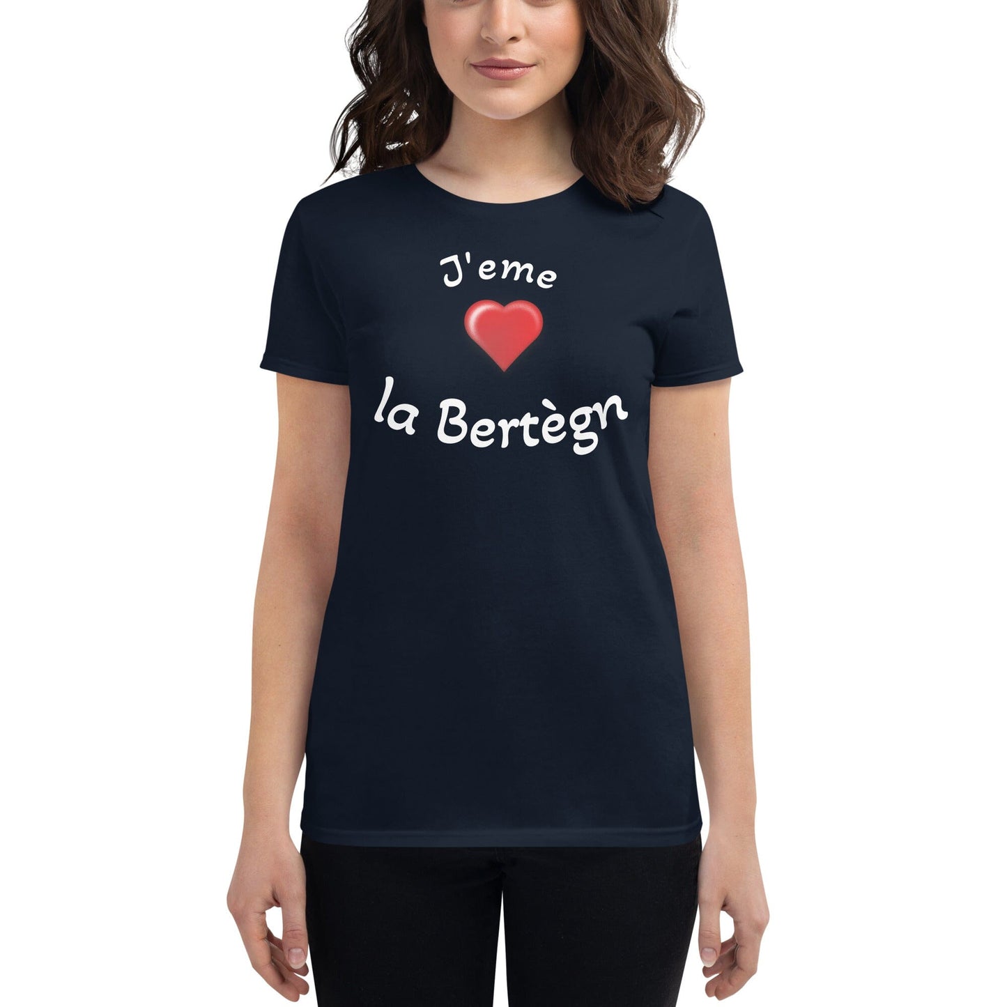 T-shirt femme j'eme la Bertègn t-shirt Bevet Breizh Bleu Marine S