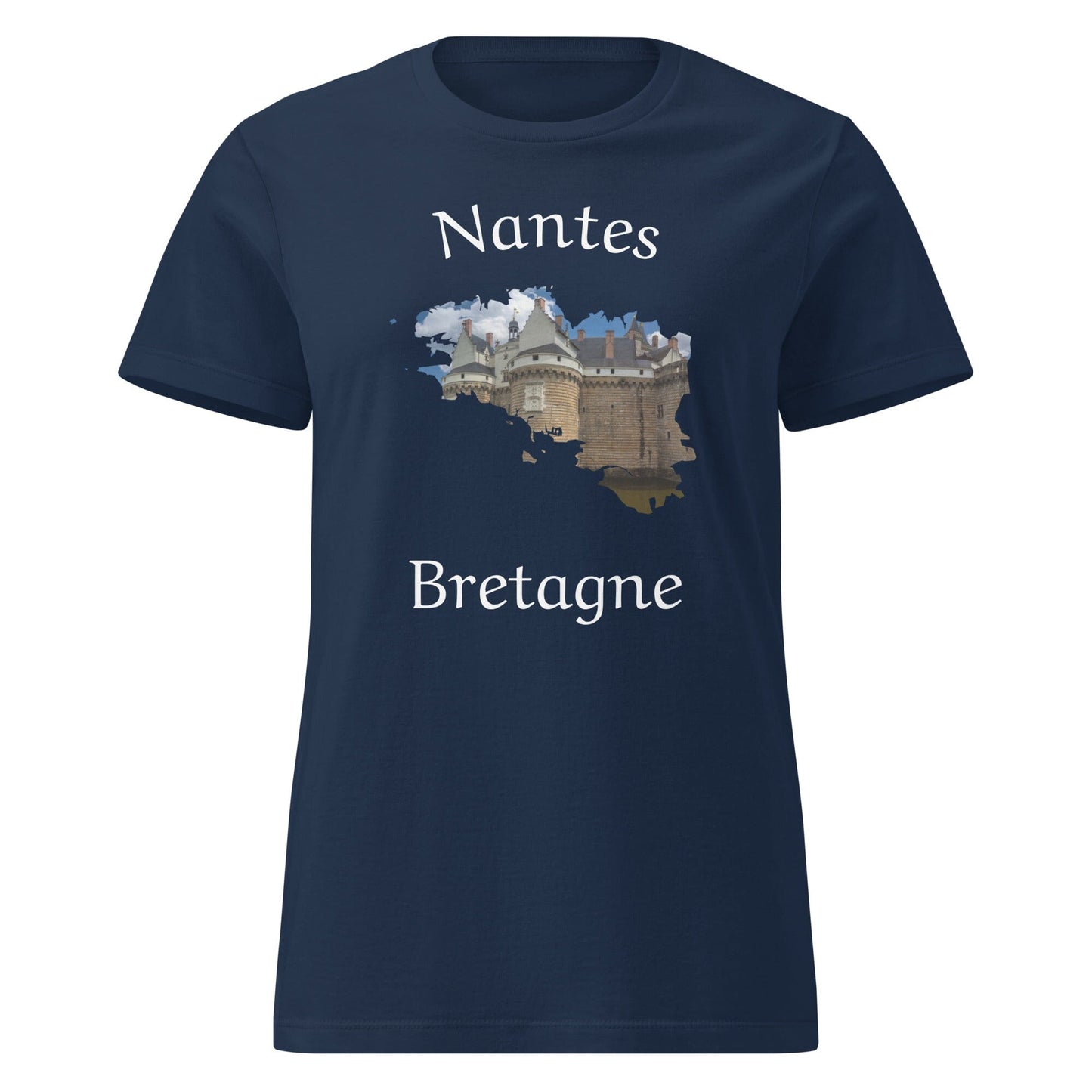 T-shirt femme Nantes en Bretagne t-shirt Bevet Breizh Bleu Marine S