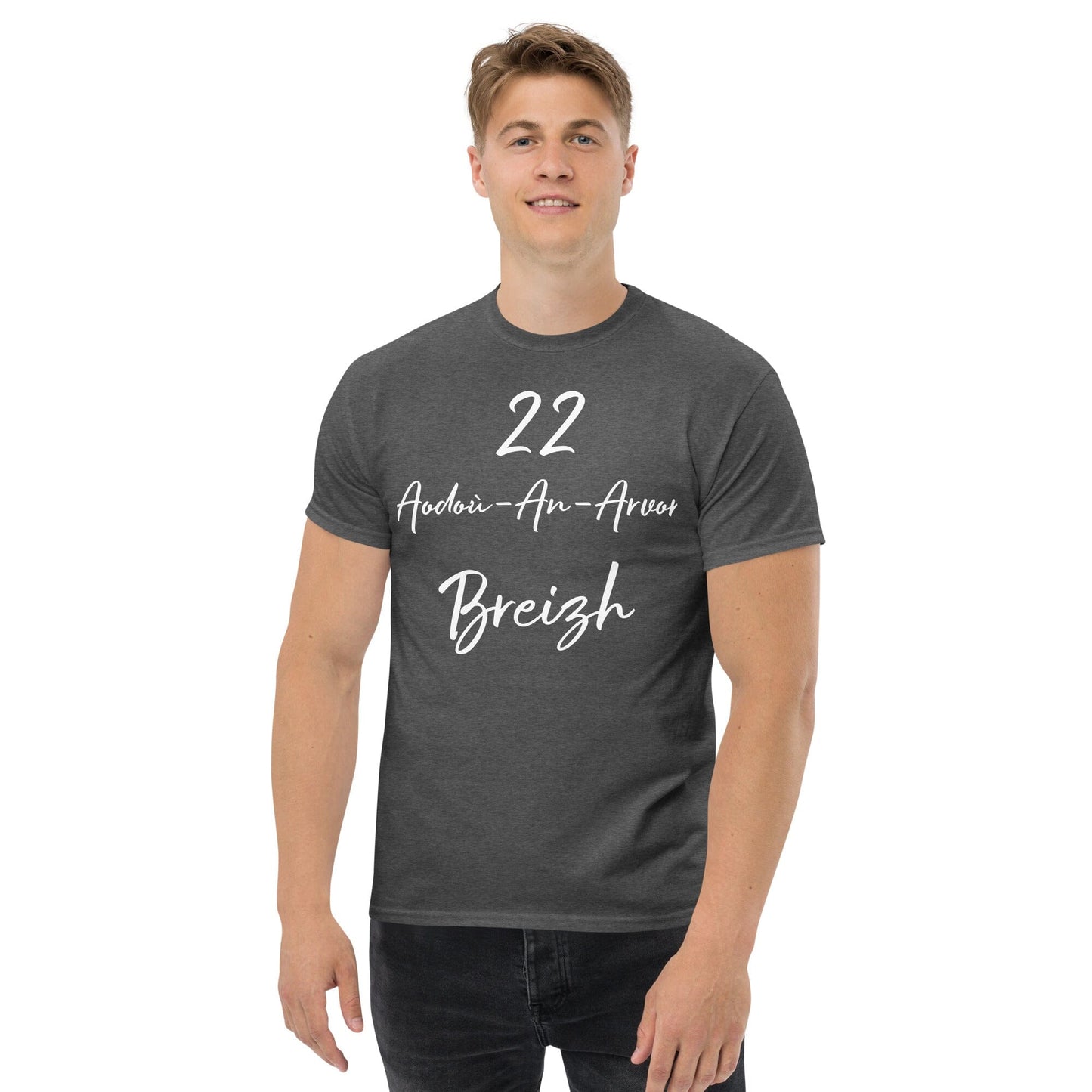 T-shirt homme 22 Aodoù-An-Arvor Breizh Bevet Breizh Gris Foncé Chiné S
