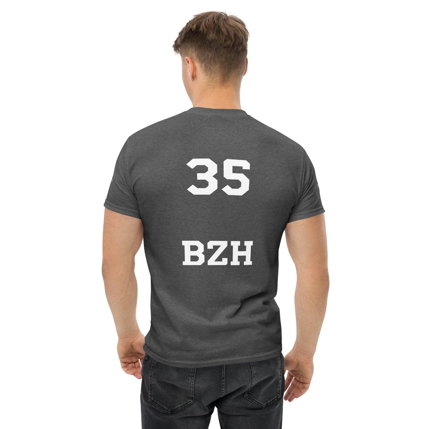 T-shirt homme ''35 BZH'' Bevet Breizh Gris Foncé Chiné S