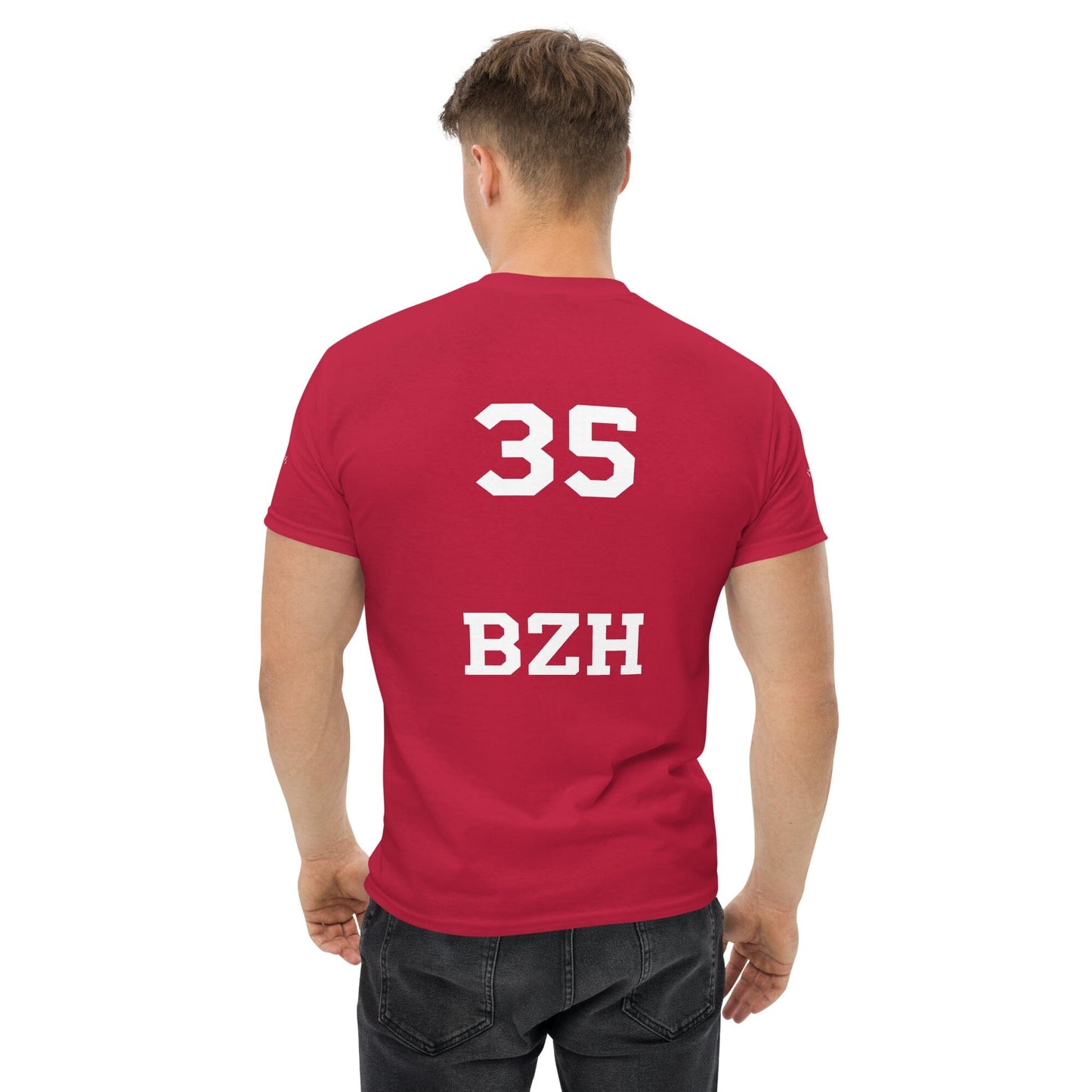 T-shirt homme ''35 BZH'' Bevet Breizh Rouge cardinal S
