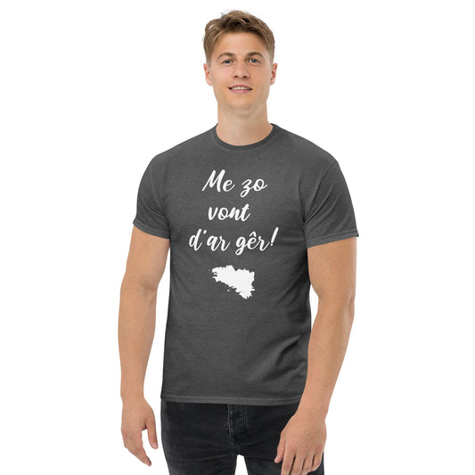 T-shirt homme Me zo vont d'ar gêr t-shirt Bevet Breizh Gris Foncé Chiné S