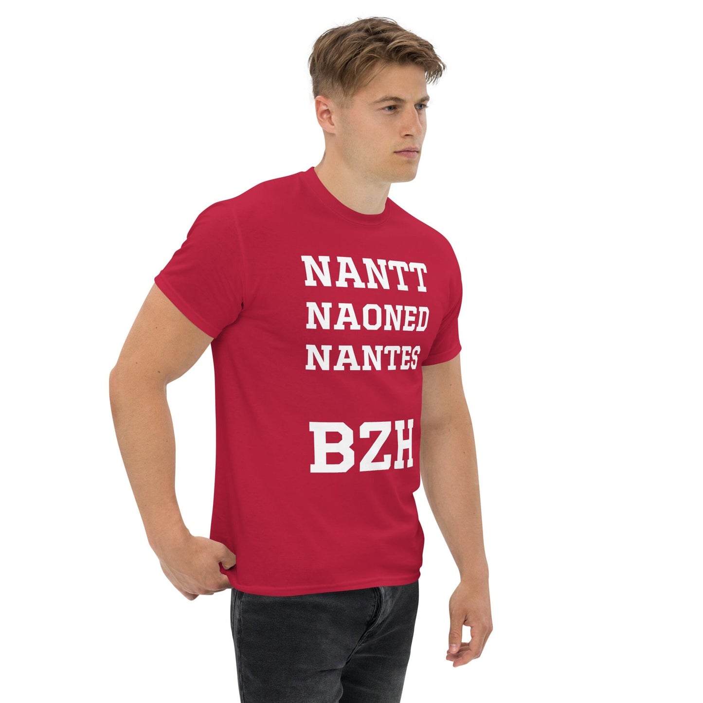 T-shirt homme Nantt, Naoned, Nantes BZH Bevet Breizh Rouge cardinal S