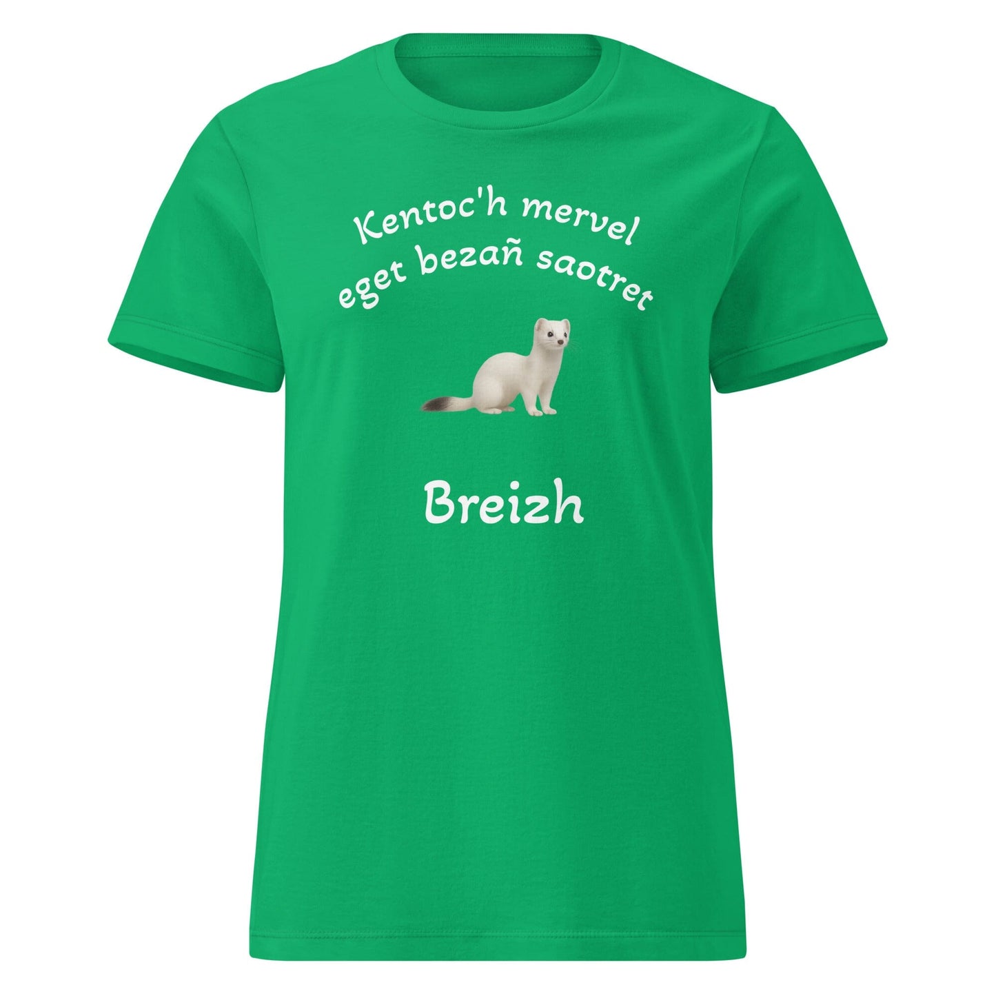 T-shirt Kentoc'h mervel eget bezañ saotret pour femme t-shirt Bevet Breizh Vert menthe S