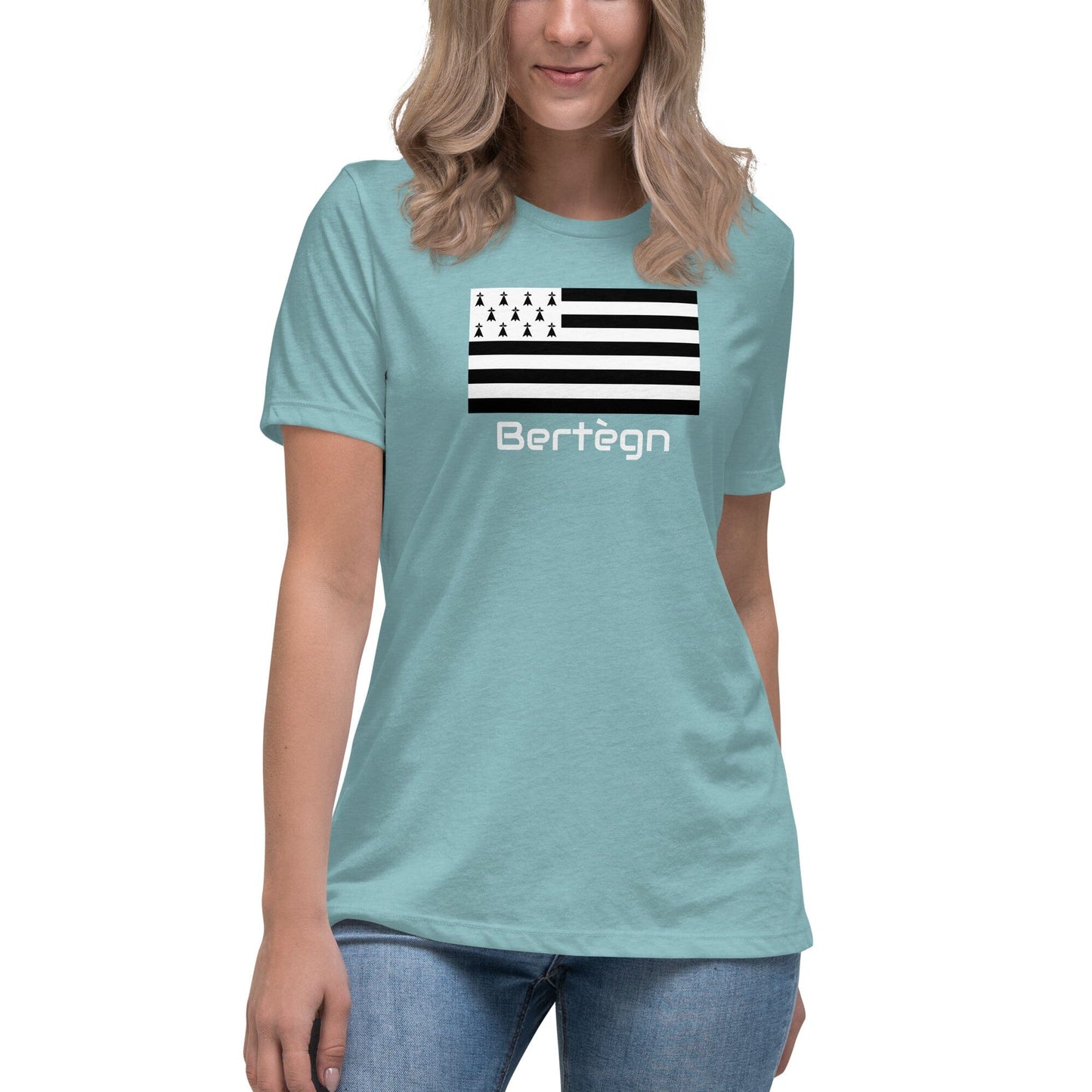 T-shirt pour femme Gwenn Ha Du Bertègn Bevet Breizh Heather Blue Lagoon S