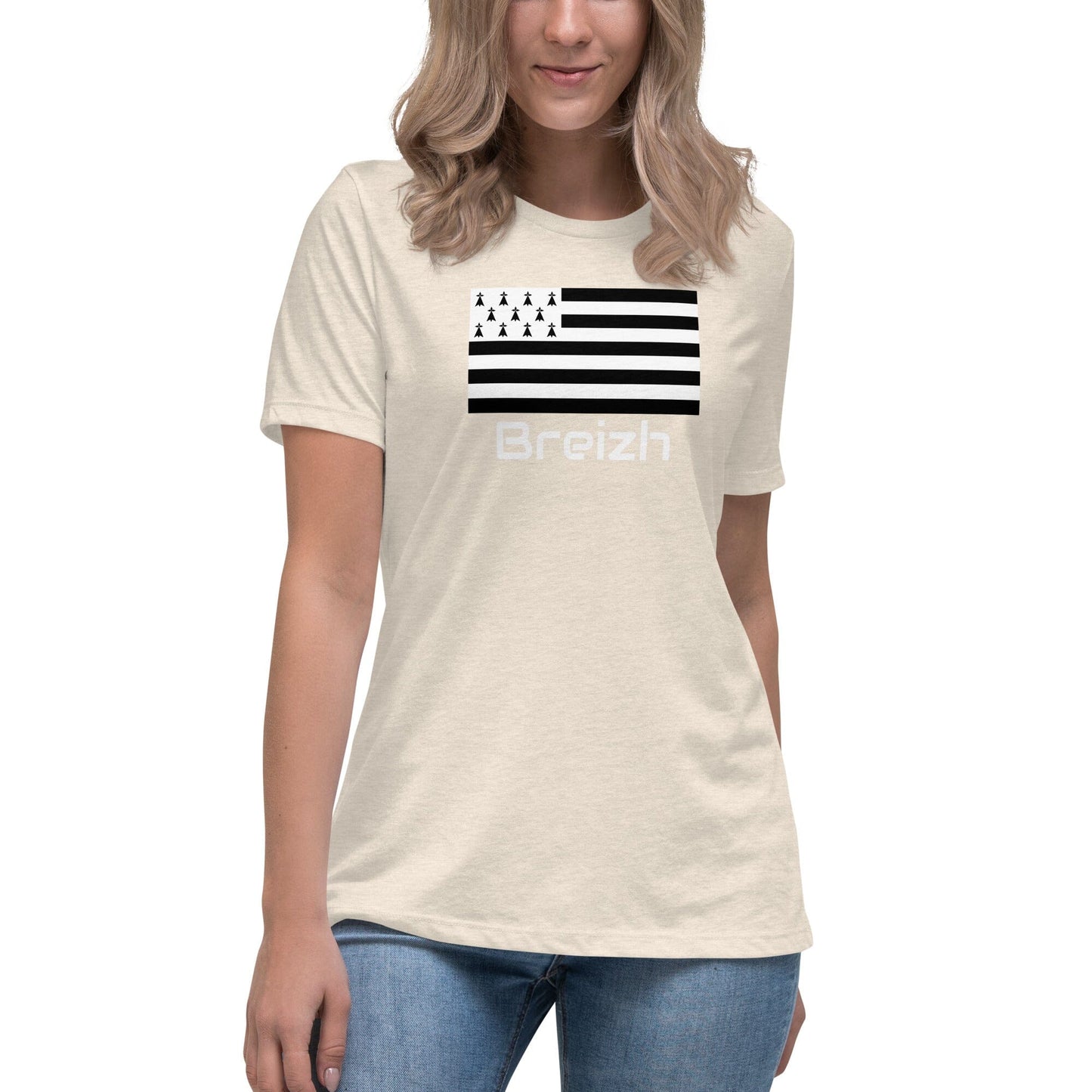 T-shirt pour Femme Gwenn Ha Du Breizh Bevet Breizh Heather Prism Natural S