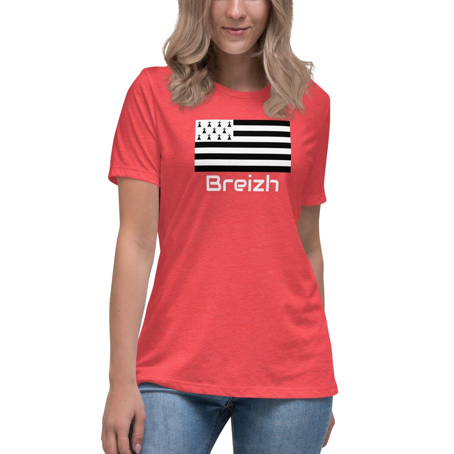 T-shirt pour Femme Gwenn Ha Du Breizh Bevet Breizh Rouge Chiné S