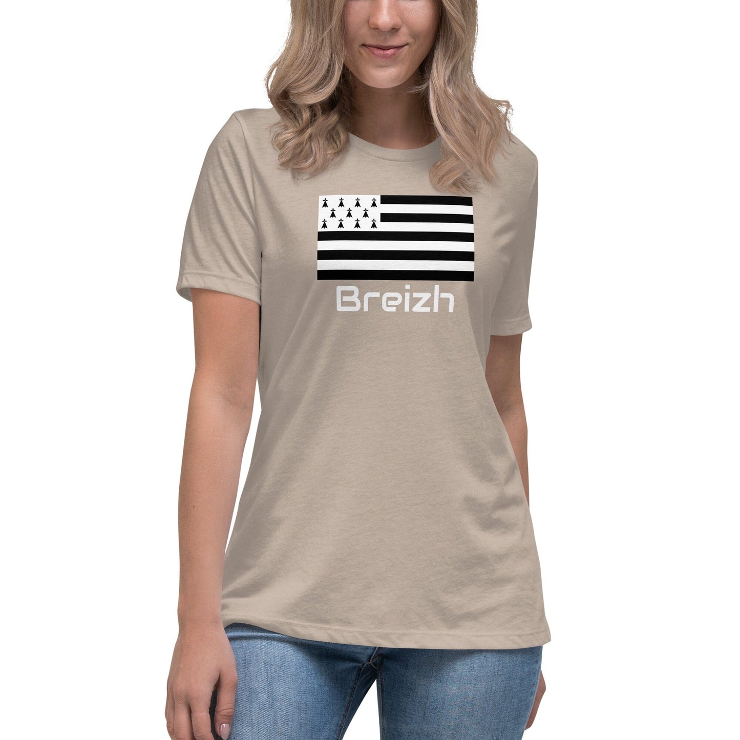 T-shirt pour Femme Gwenn Ha Du Breizh Bevet Breizh Vert de gris Chiné S