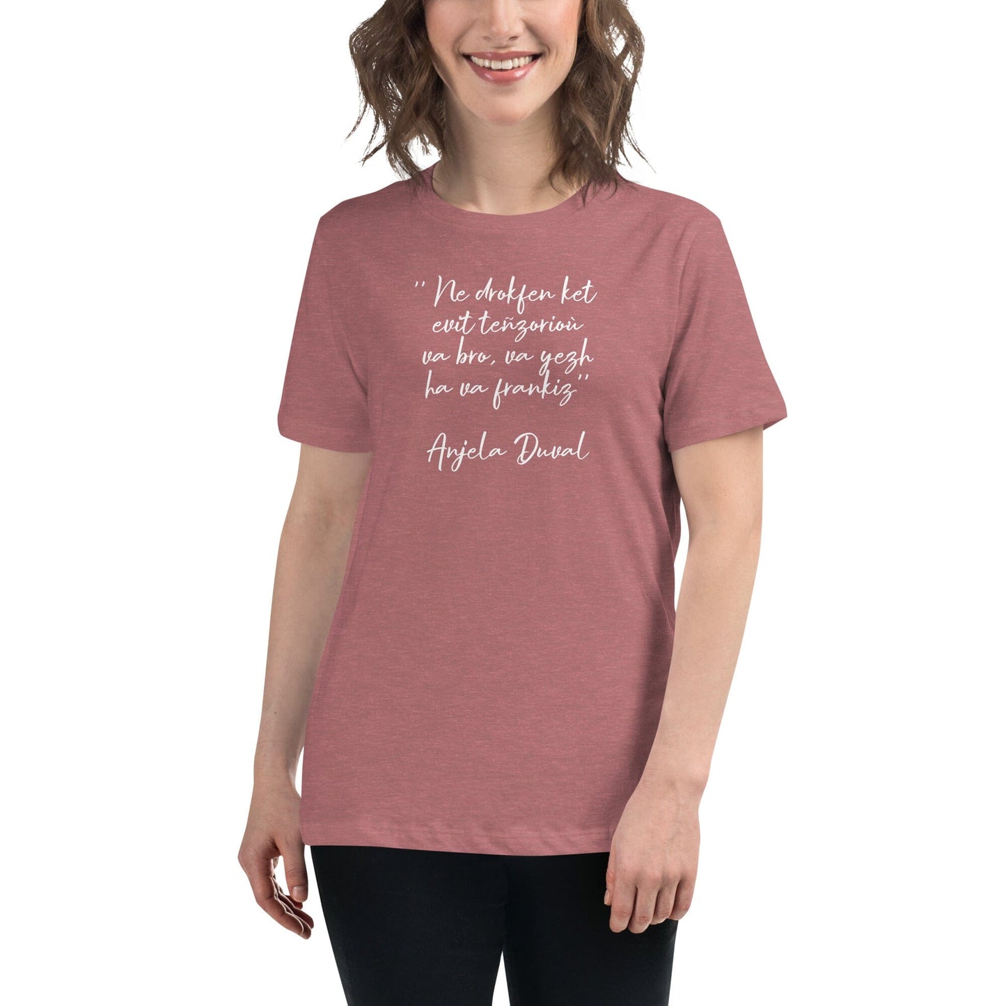 T-shirt pour femme Ne drokfen ket evit teñzorioù Anjela Duval t-shirt Bevet Breizh Heather Mauve S