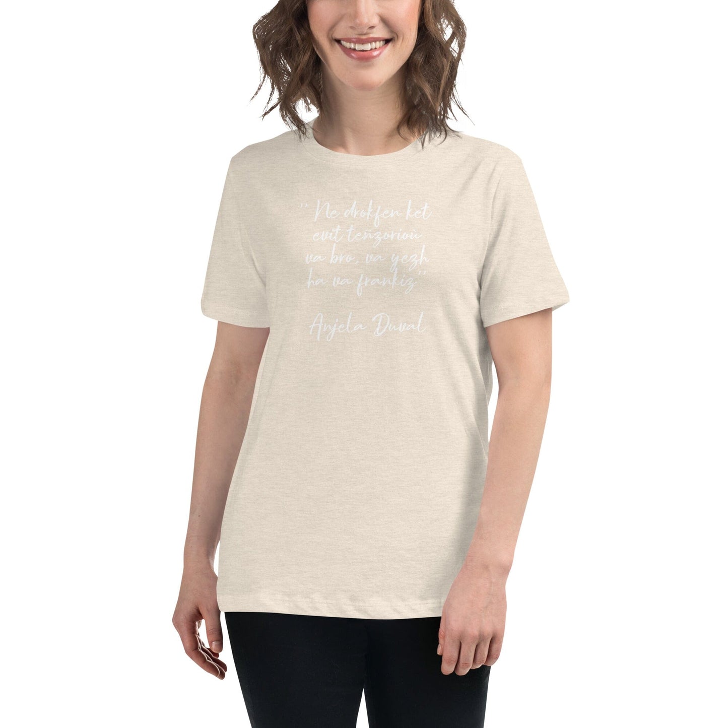 T-shirt pour femme Ne drokfen ket evit teñzorioù Anjela Duval t-shirt Bevet Breizh Heather Prism Natural S