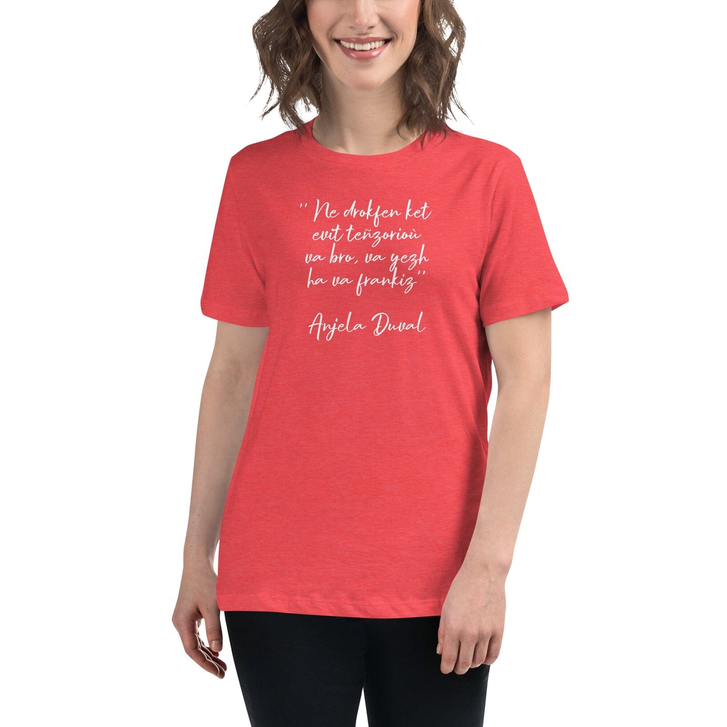 T-shirt pour femme Ne drokfen ket evit teñzorioù Anjela Duval t-shirt Bevet Breizh Rouge Chiné S