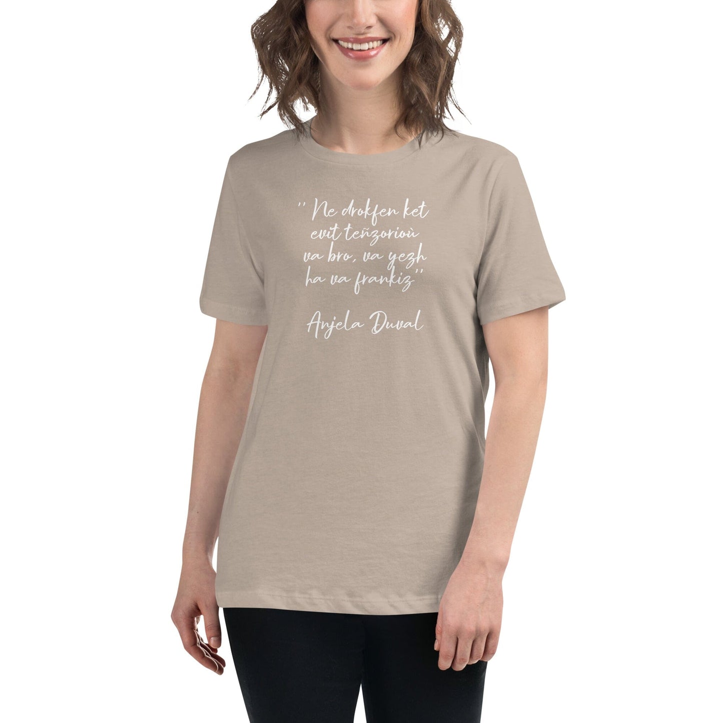 T-shirt pour femme Ne drokfen ket evit teñzorioù Anjela Duval t-shirt Bevet Breizh Vert de gris Chiné S