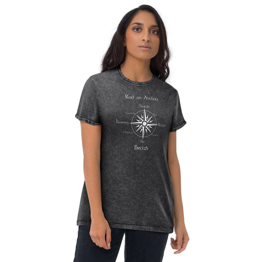T-shirt unisexe en denim Rod an avelioù Bevet Breizh Noir S
