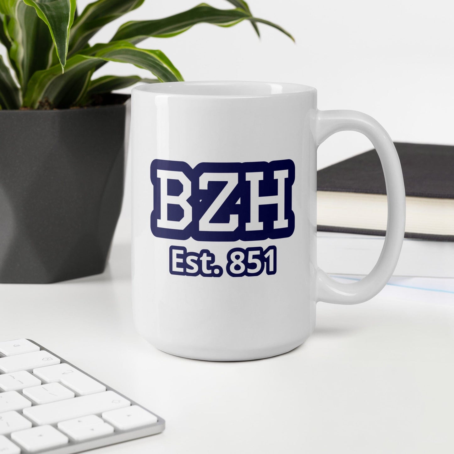 Mug blanche BZH est.851 Bevet Breizh 450ml