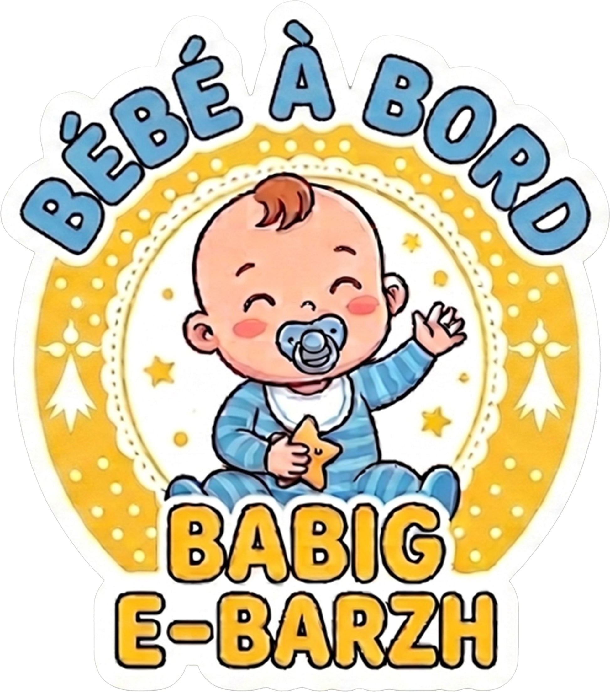 Autocollant Bébé à Bord Breton – Babig e-Barzh | Sticker Voiture Bevet Breizh Bevet Breizh 