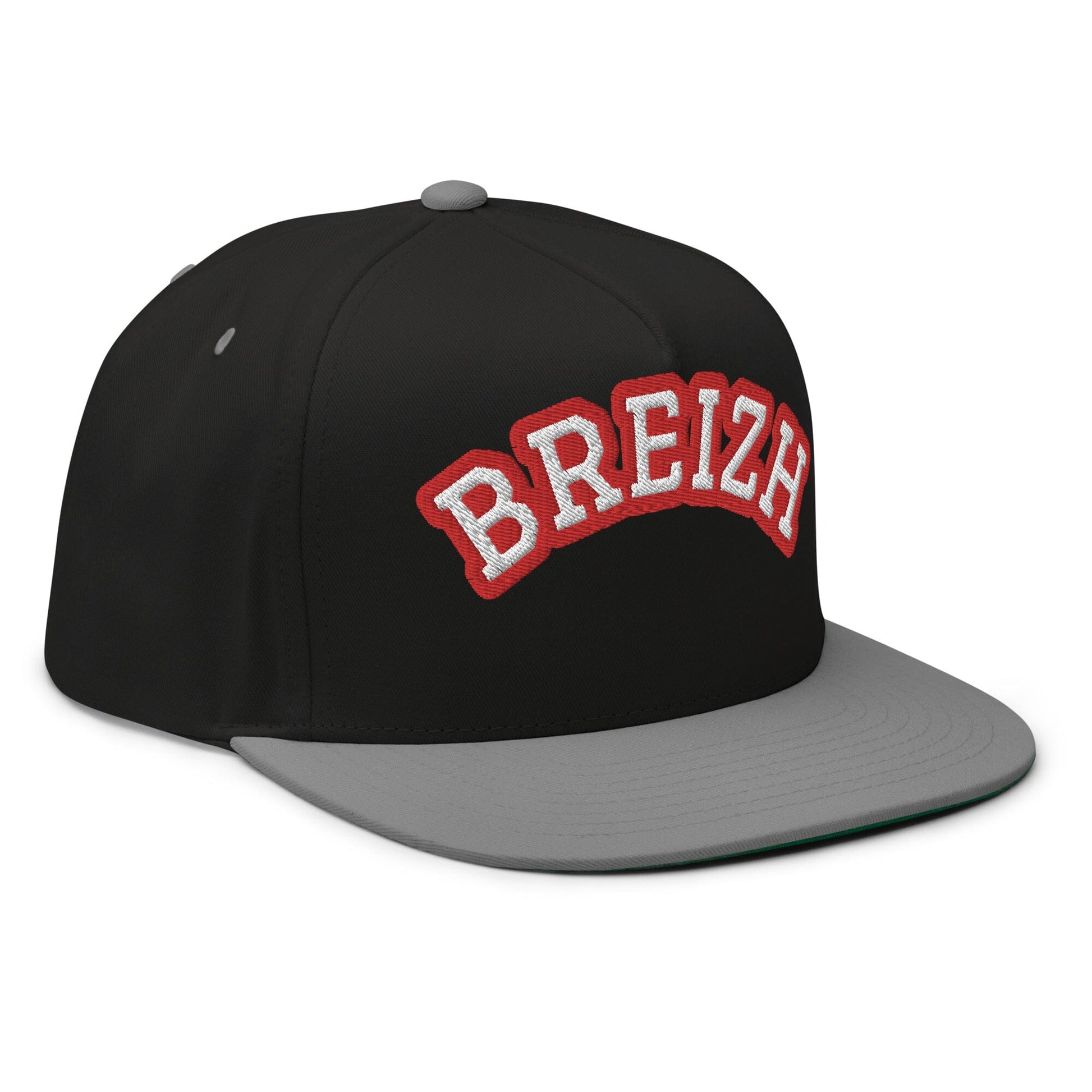 Casquette Breizh à Visière Plate Bevet Breizh Noir / Gris 