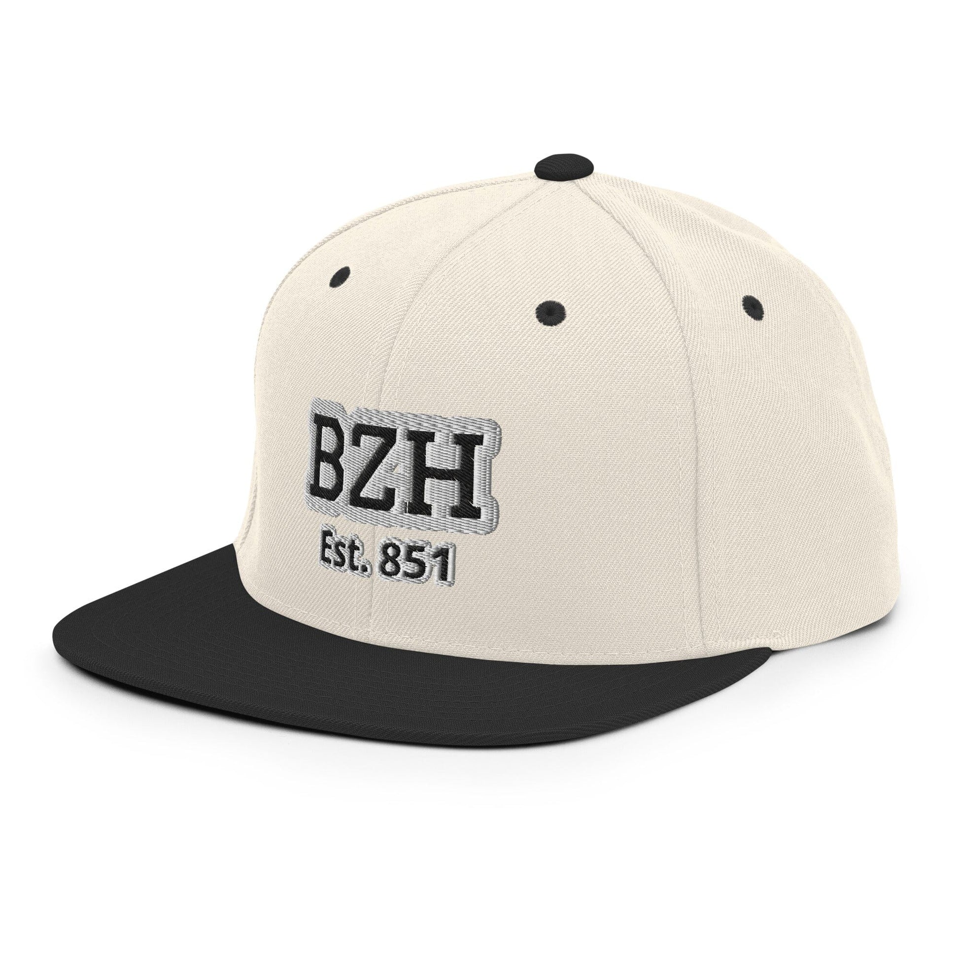 Casquette ''Snapback'' BZH Est. 851 Bevet Breizh Beige clair / Noir 