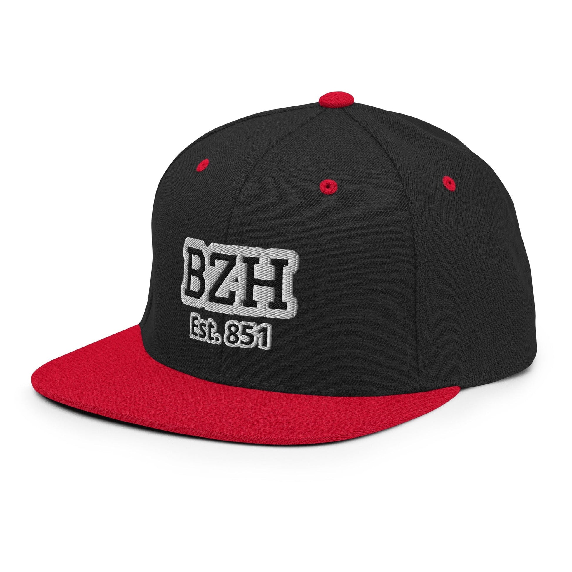 Casquette ''Snapback'' BZH Est. 851 Bevet Breizh Noir / Rouge 