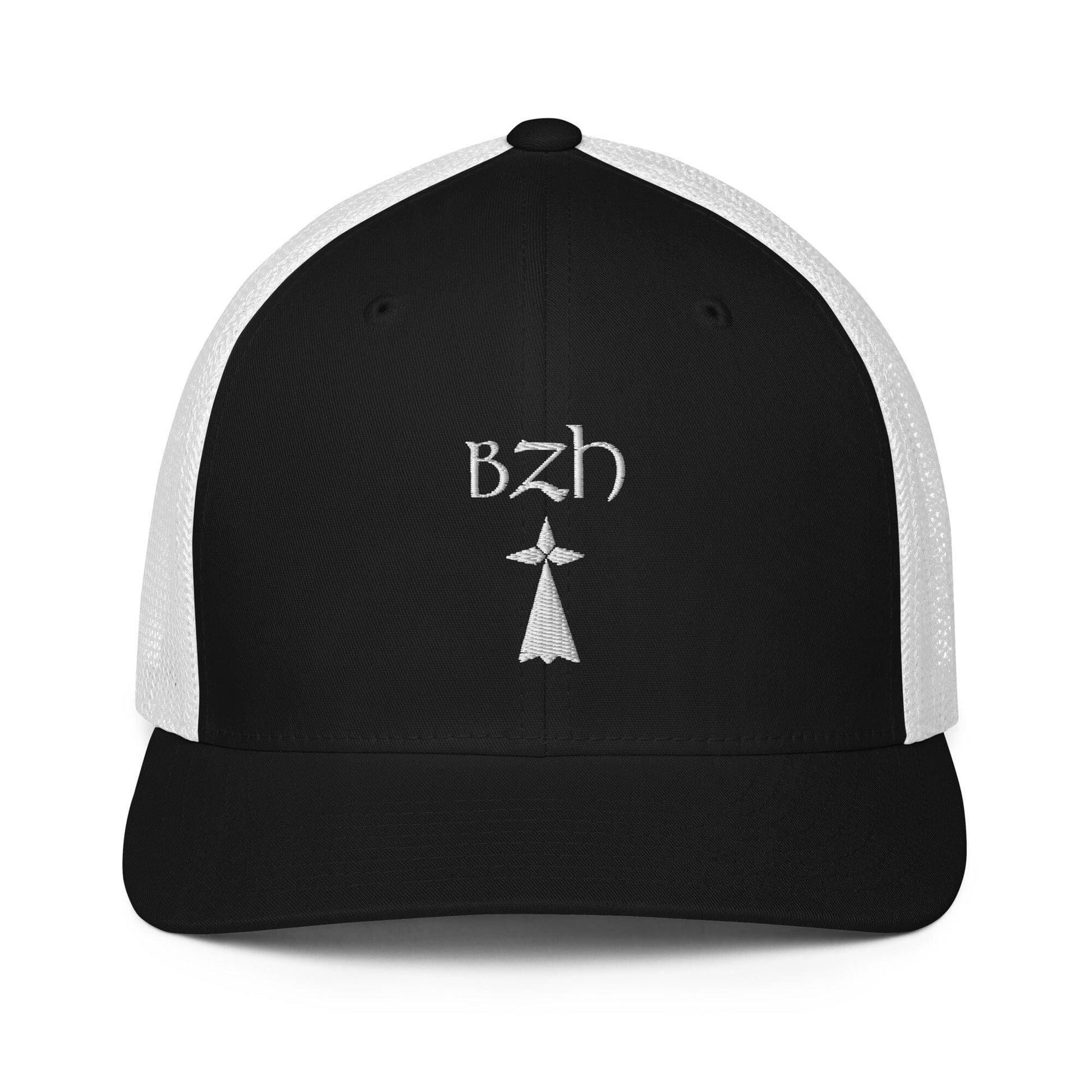 Casquette ''Trucker'' BZH Hermine Bevet Breizh Noir / Blanc 